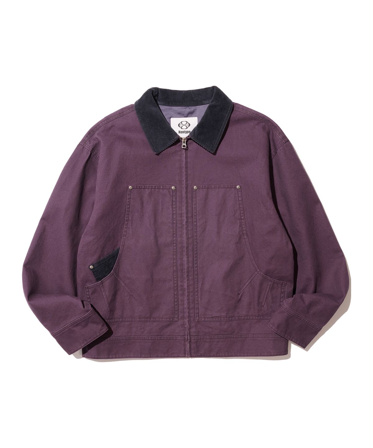 논타입(NONTYPE) CORDUROY COLLAR CANVAS WORK JACKET (PURPLE)