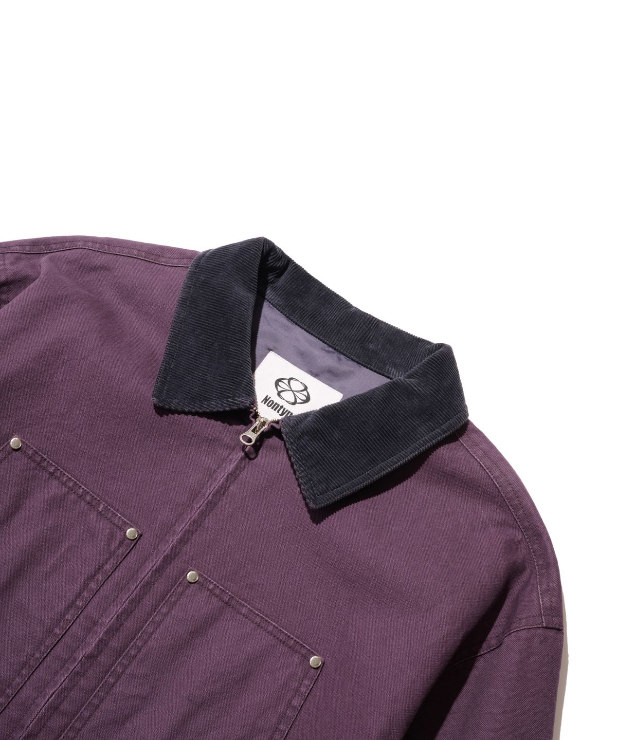 논타입(NONTYPE) CORDUROY COLLAR CANVAS WORK JACKET (PURPLE)