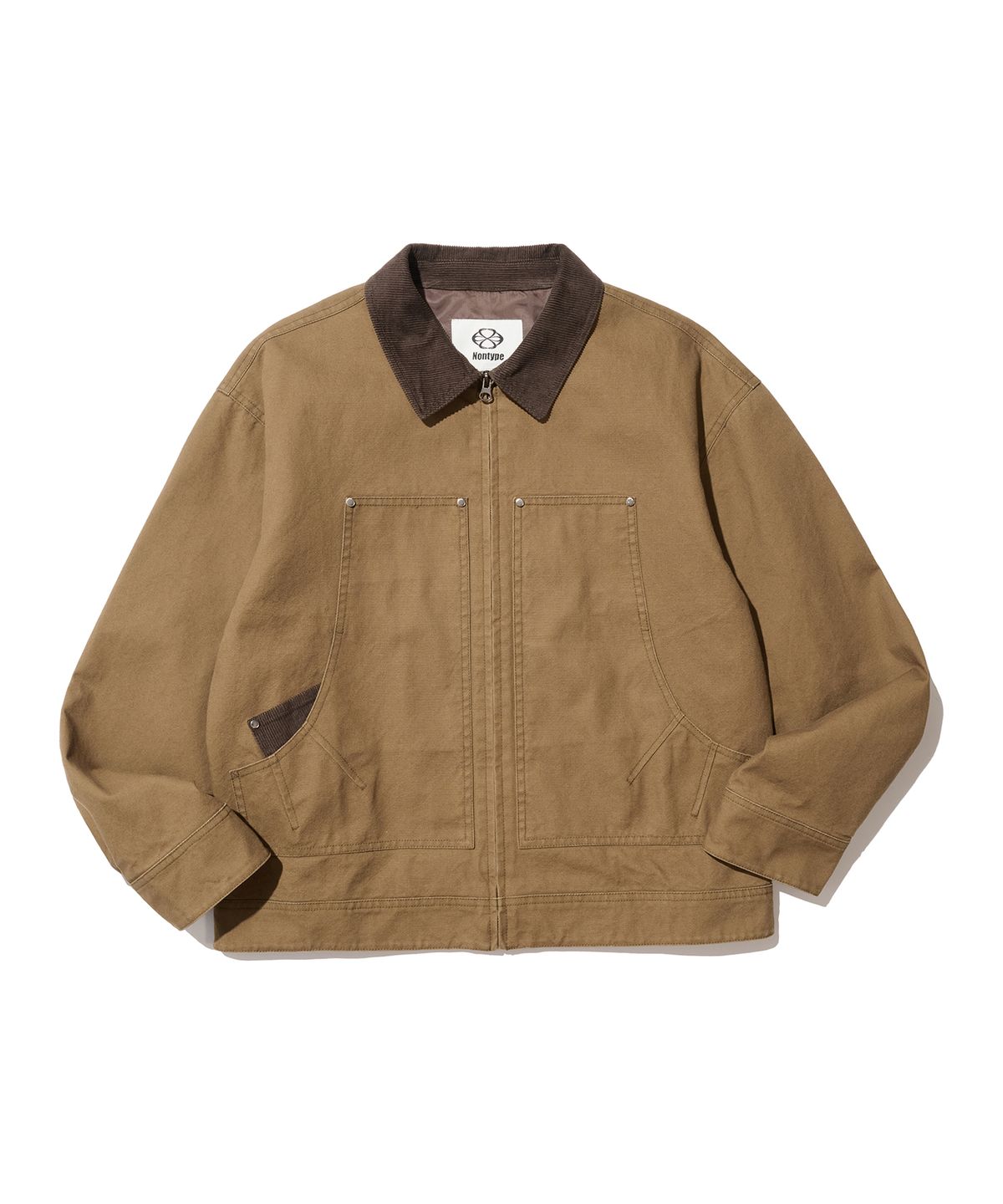 논타입(NONTYPE) CORDUROY COLLAR CANVAS WORK JACKET (BROWN)