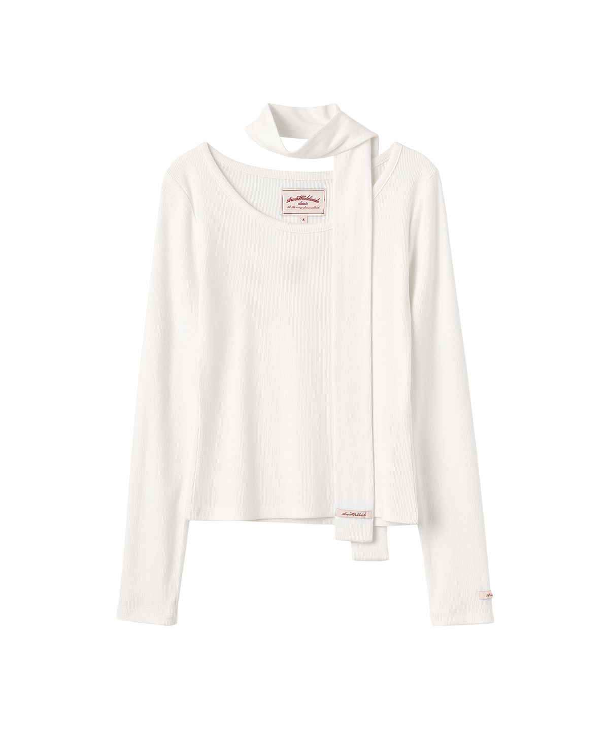아메스 월드와이드(AMES-WORLDWIDE) CLASSIC SCARF LS TEE WHITE