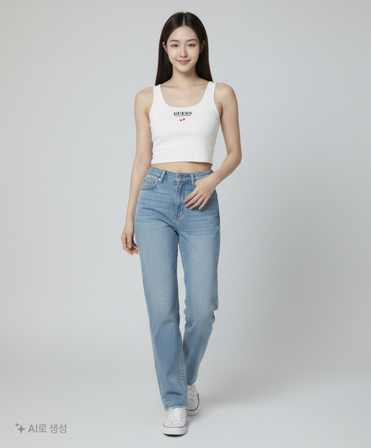 게스(GUESS) [ORIGINALS] 여성 슬리브리스 크롭 탑 40