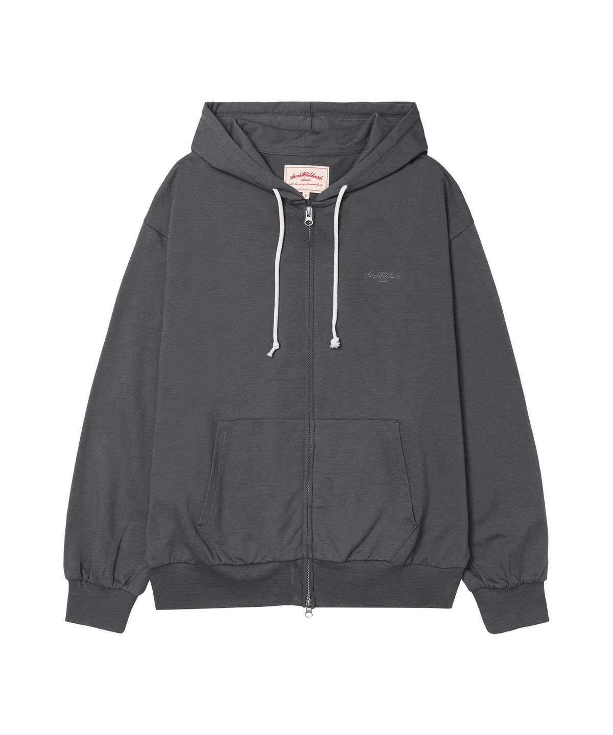 아메스 월드와이드(AMES-WORLDWIDE) CLASSIC EASY HOODIE ZIP-UP CHARCOAL