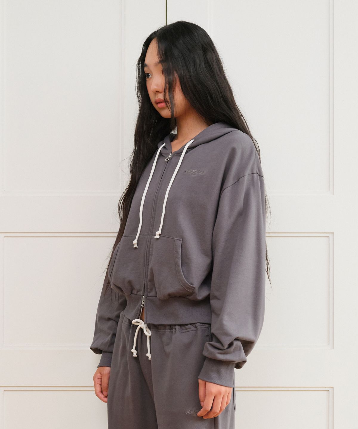 아메스 월드와이드(AMES-WORLDWIDE) CLASSIC EASY HOODIE ZIP-UP CHARCOAL
