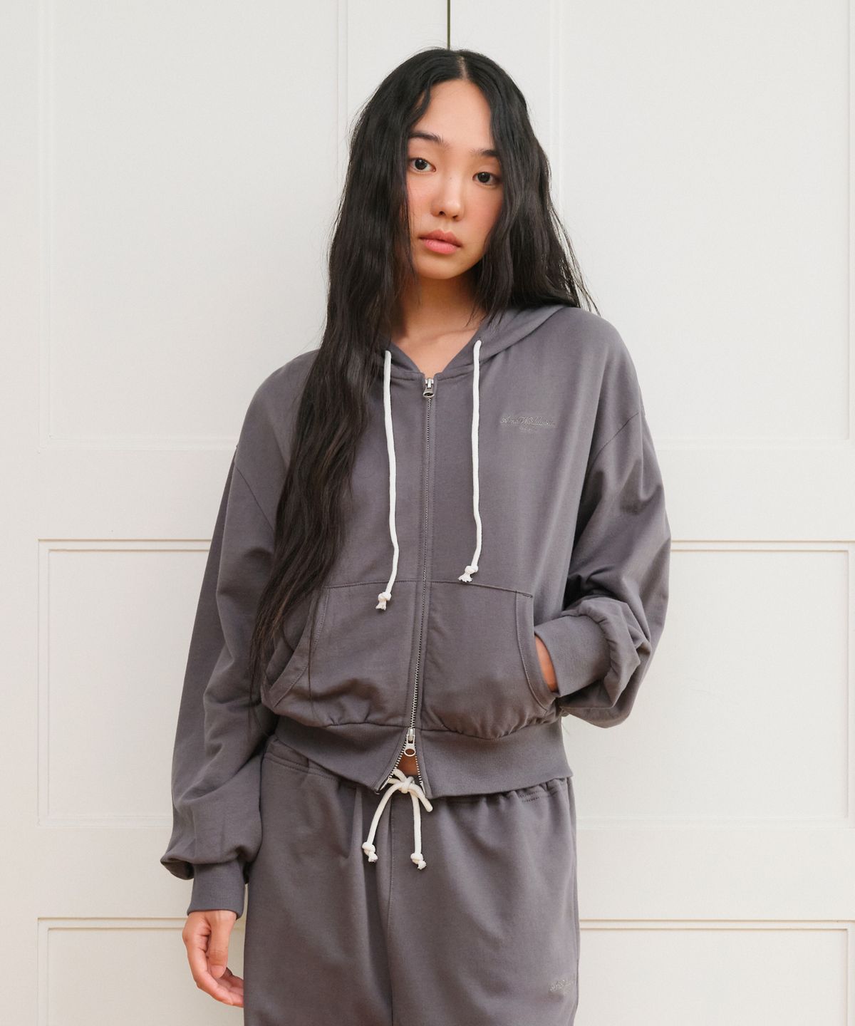 아메스 월드와이드(AMES-WORLDWIDE) CLASSIC EASY HOODIE ZIP-UP CHARCOAL