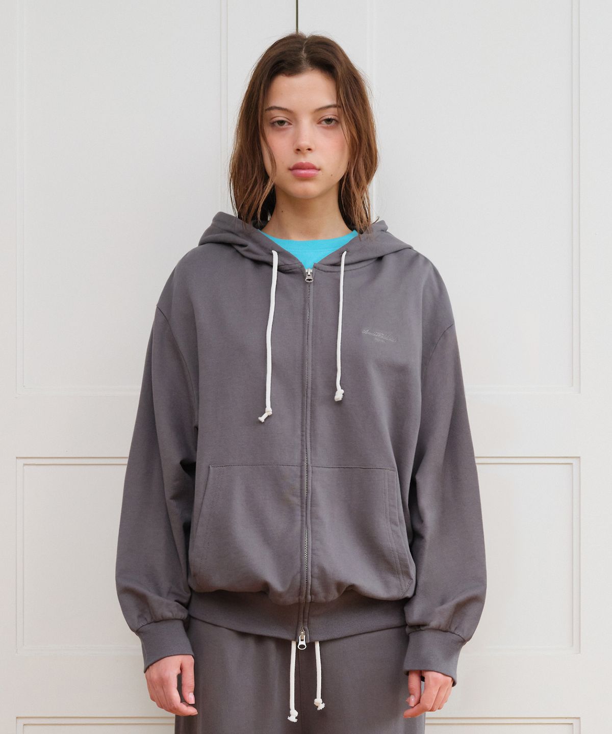 아메스 월드와이드(AMES-WORLDWIDE) CLASSIC EASY HOODIE ZIP-UP CHARCOAL