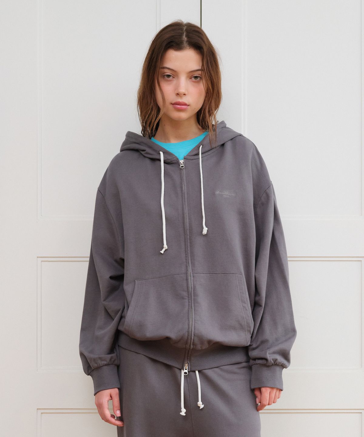 아메스 월드와이드(AMES-WORLDWIDE) CLASSIC EASY HOODIE ZIP-UP CHARCOAL