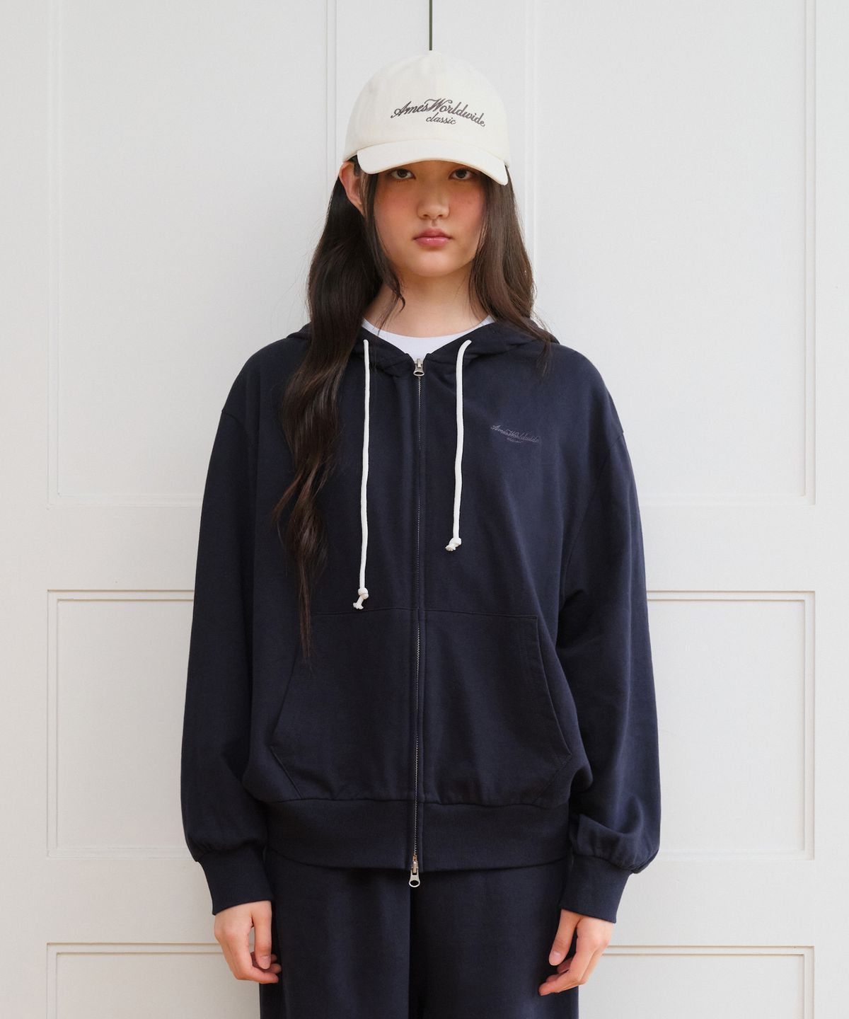 아메스 월드와이드(AMES-WORLDWIDE) CLASSIC EASY HOODIE ZIP-UP NAVY