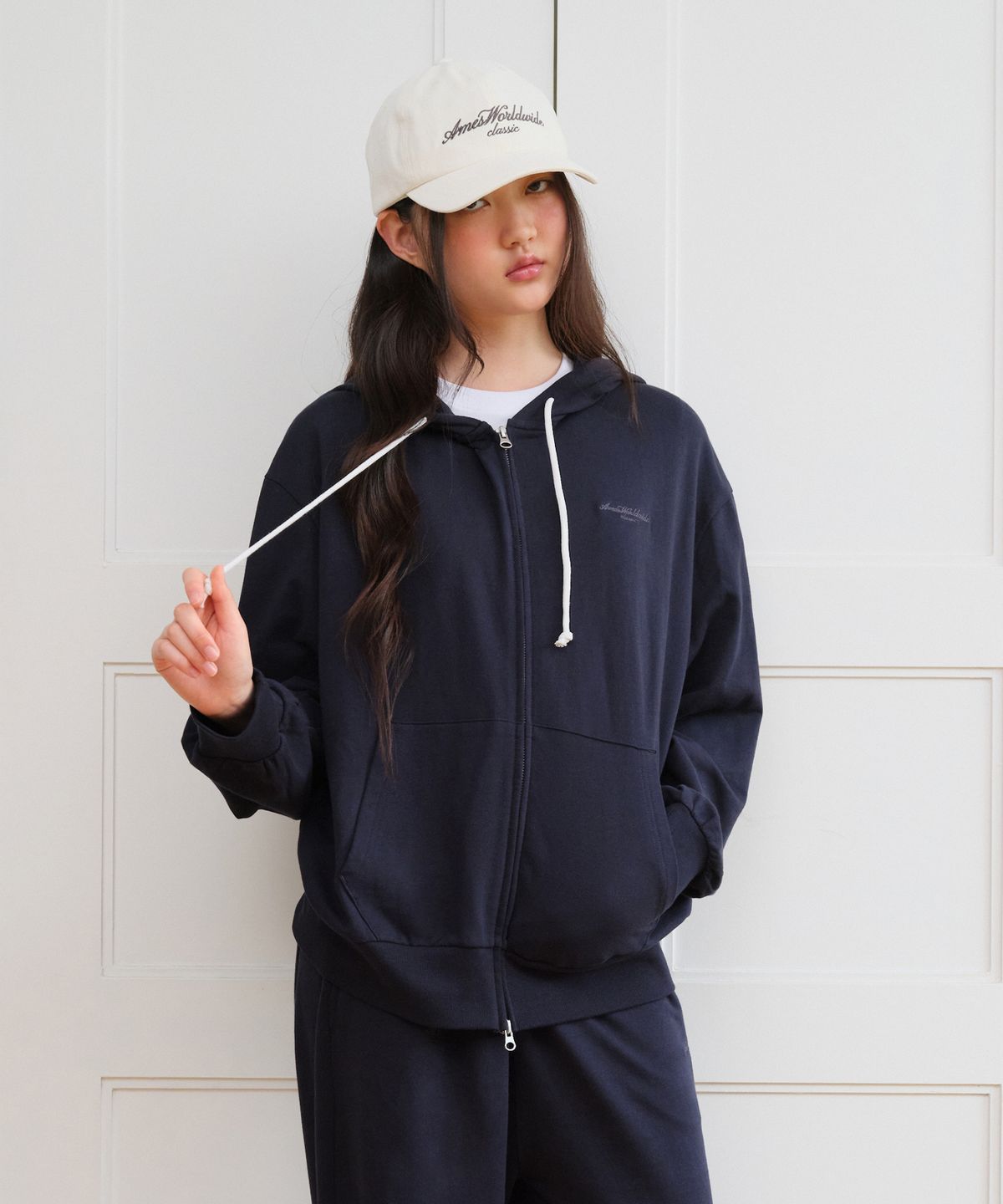 아메스 월드와이드(AMES-WORLDWIDE) CLASSIC EASY HOODIE ZIP-UP NAVY