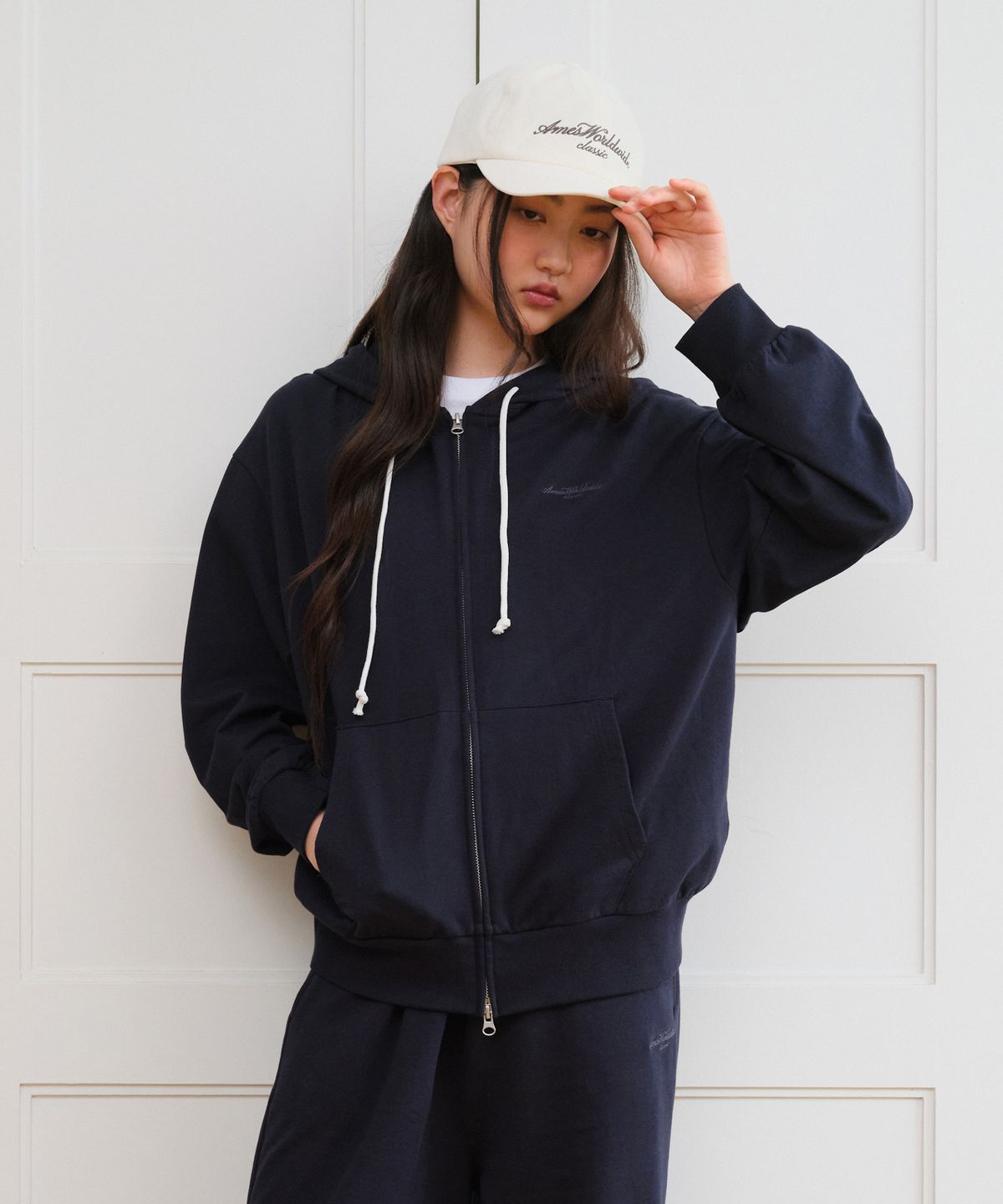 아메스 월드와이드(AMES-WORLDWIDE) CLASSIC EASY HOODIE ZIP-UP NAVY