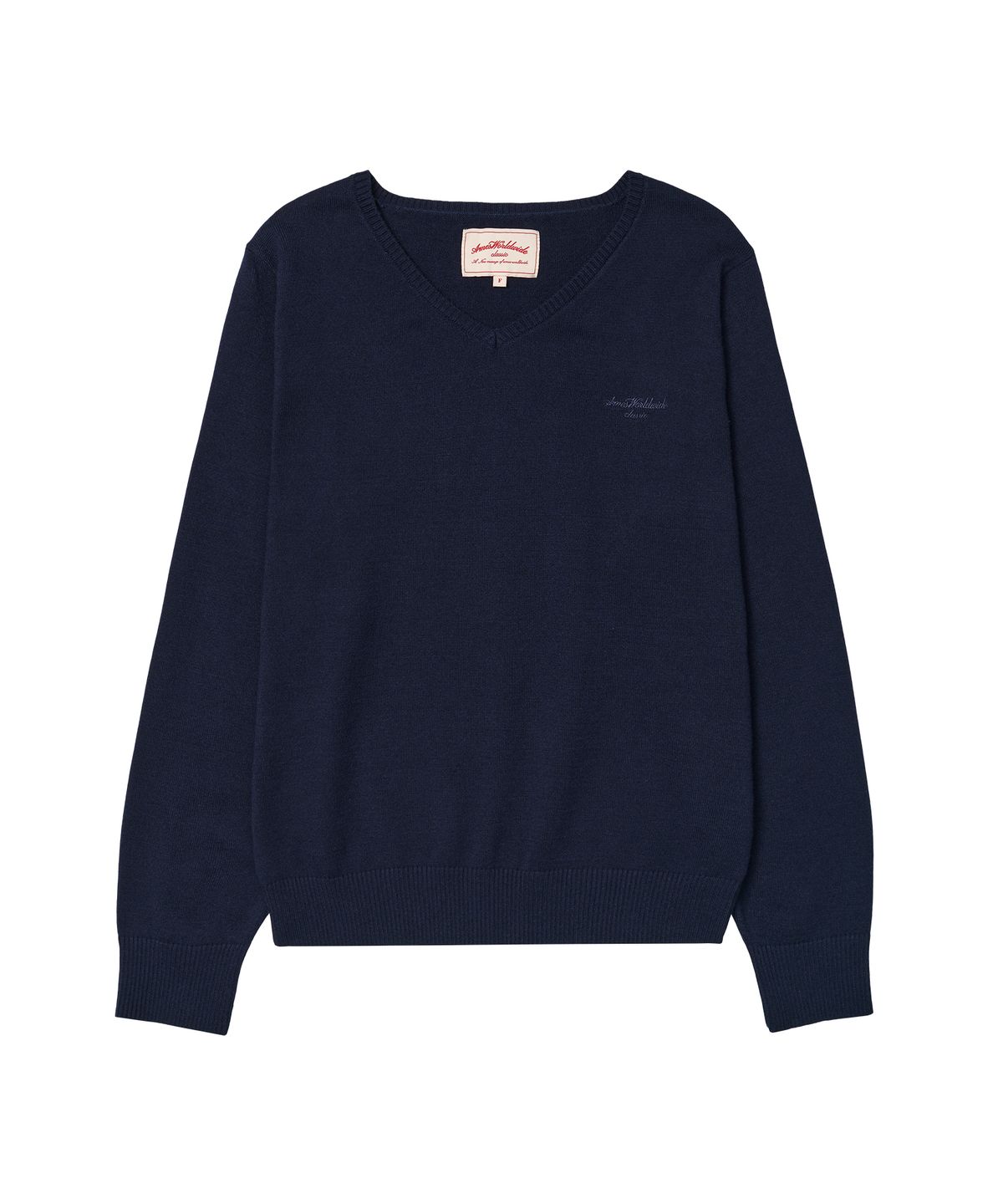 아메스 월드와이드(AMES-WORLDWIDE) CLASSIC REGULAR V NECK KNIT NAVY