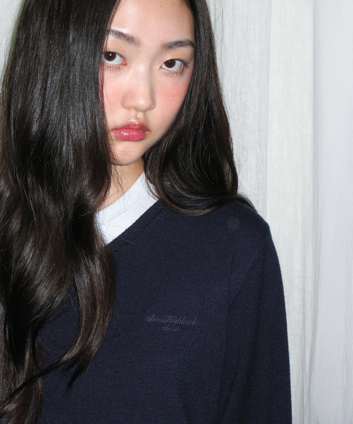 아메스 월드와이드(AMES-WORLDWIDE) CLASSIC REGULAR V NECK KNIT NAVY