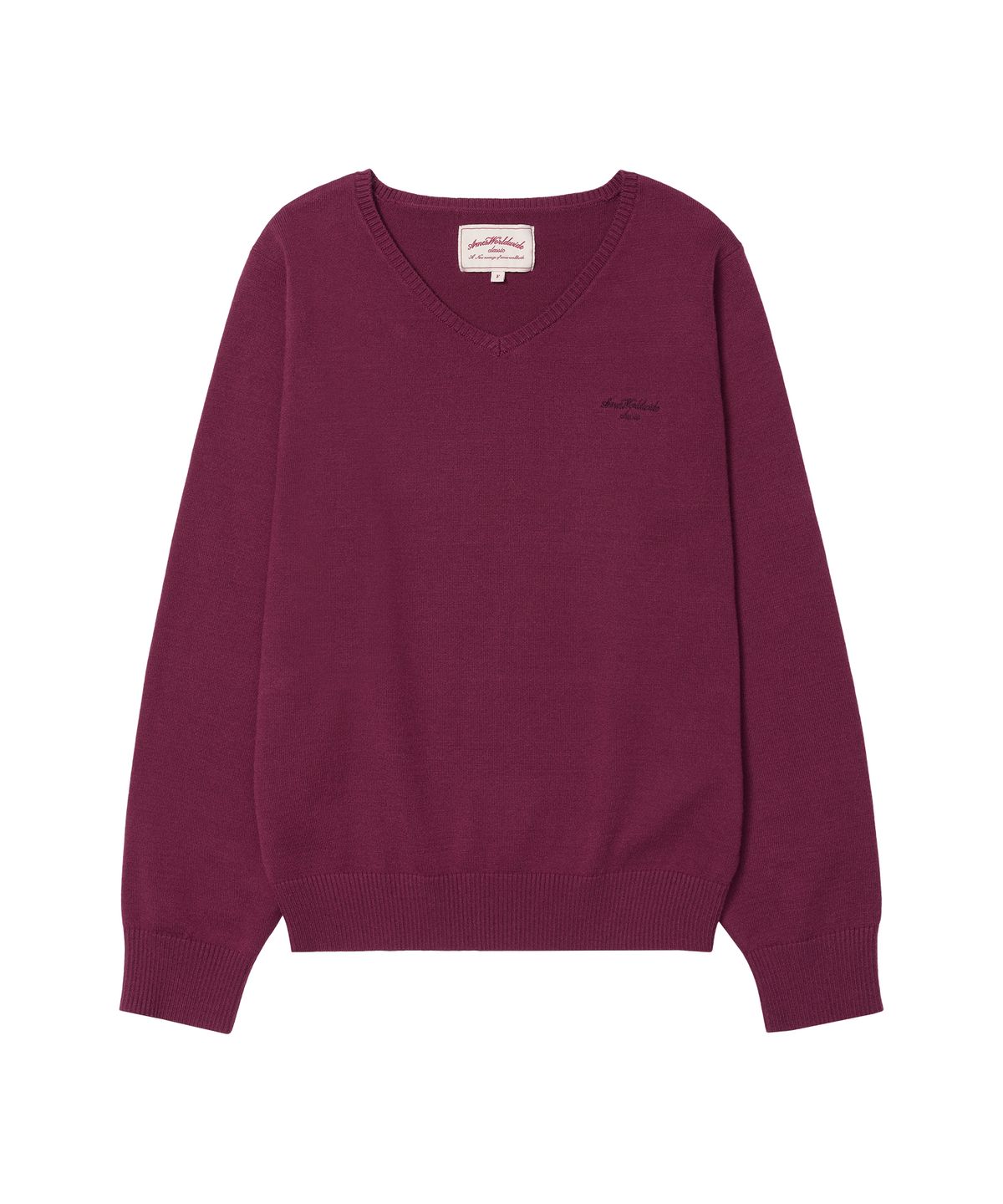 아메스 월드와이드(AMES-WORLDWIDE) CLASSIC REGULAR V NECK KNIT PURPLE
