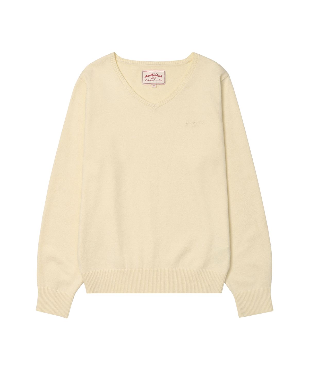 아메스 월드와이드(AMES-WORLDWIDE) CLASSIC REGULAR V NECK KNIT IVORY