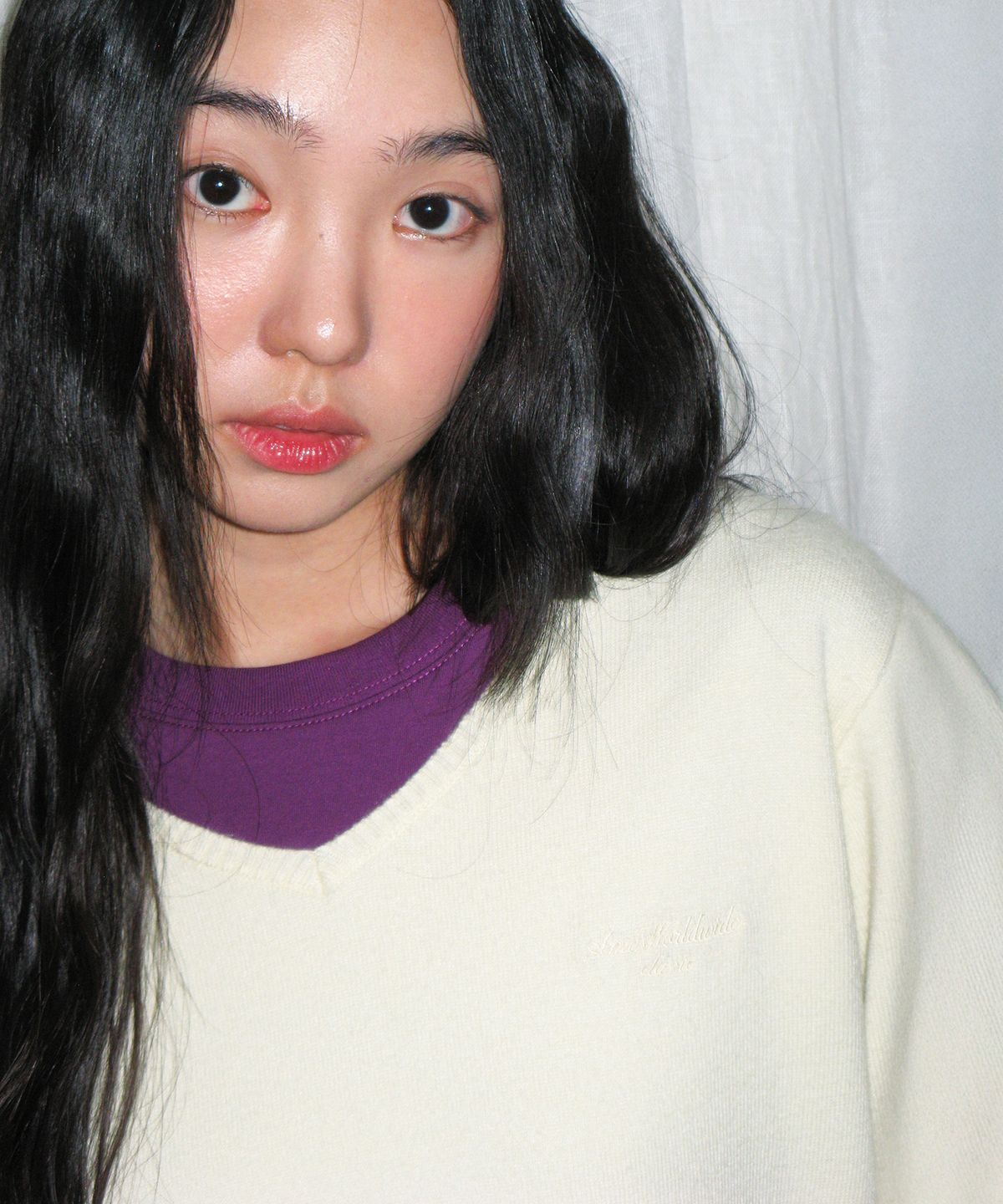 아메스 월드와이드(AMES-WORLDWIDE) CLASSIC REGULAR V NECK KNIT IVORY