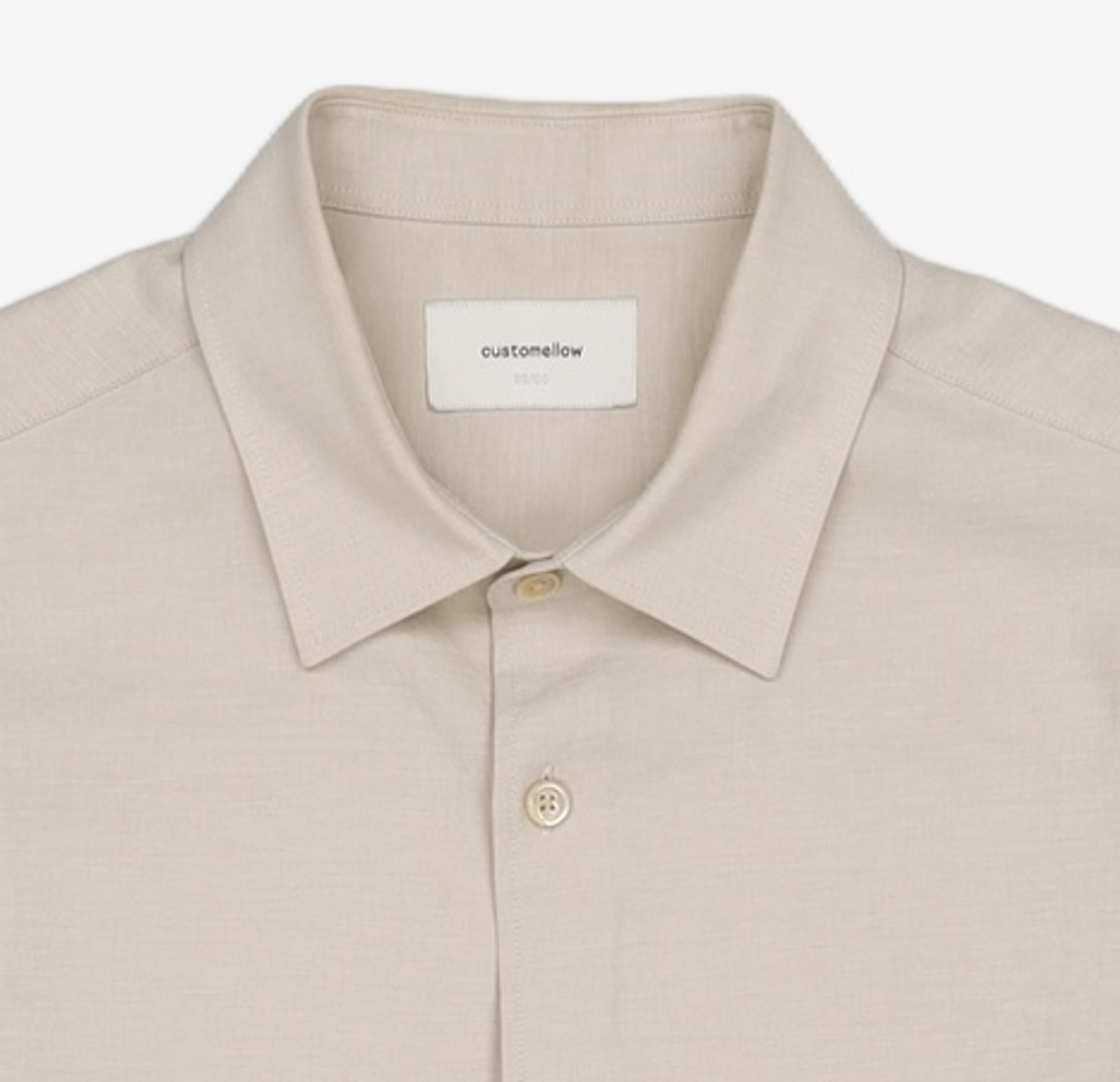 커스텀멜로우(CUSTOMELLOW) semi-over side button slit basic shirt CWSAM24202BEX 100