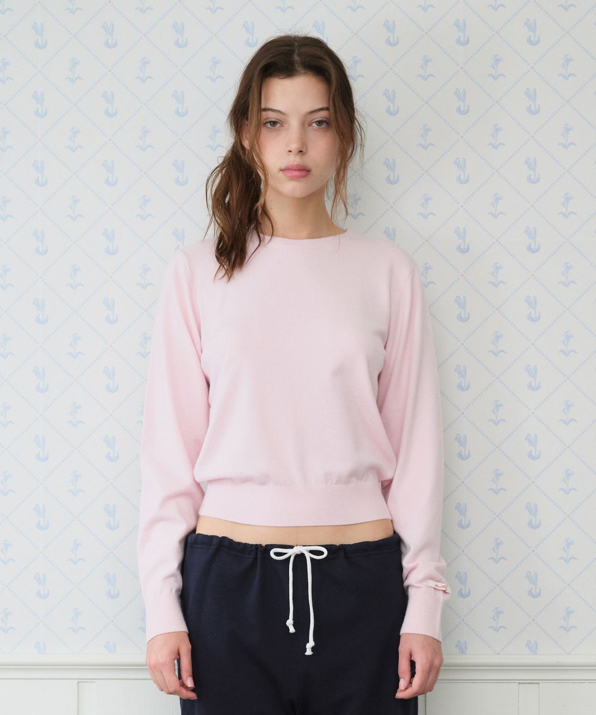 아메스 월드와이드(AMES-WORLDWIDE) CLASSIC REGULAR U NECK KNIT PINK