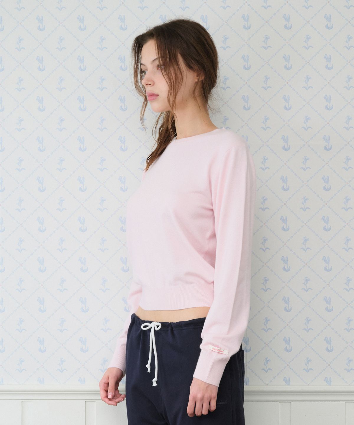 아메스 월드와이드(AMES-WORLDWIDE) CLASSIC REGULAR U NECK KNIT PINK