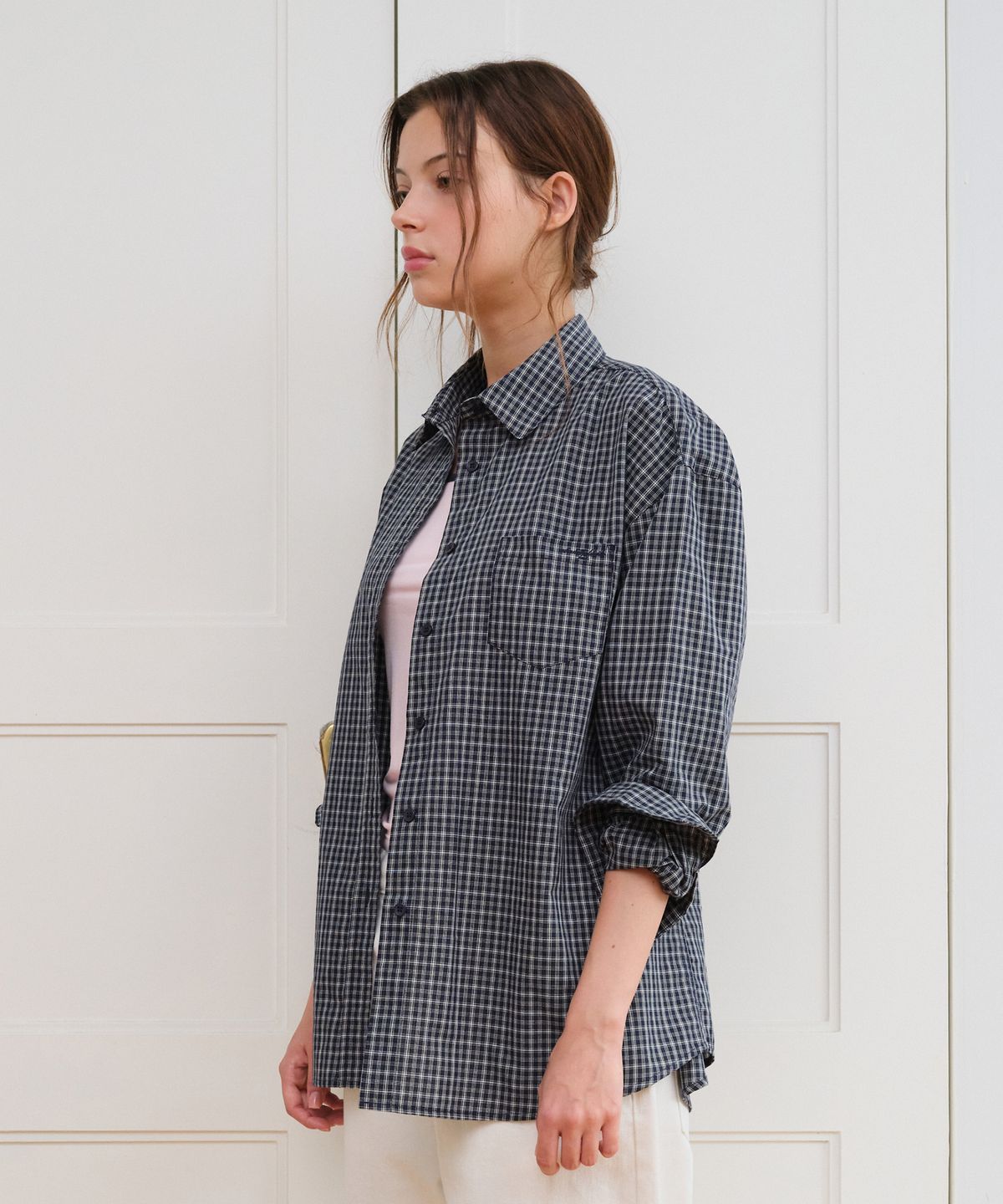 아메스 월드와이드(AMES-WORLDWIDE) CLASSIC BOYFRIEND SHIRTS NAVY