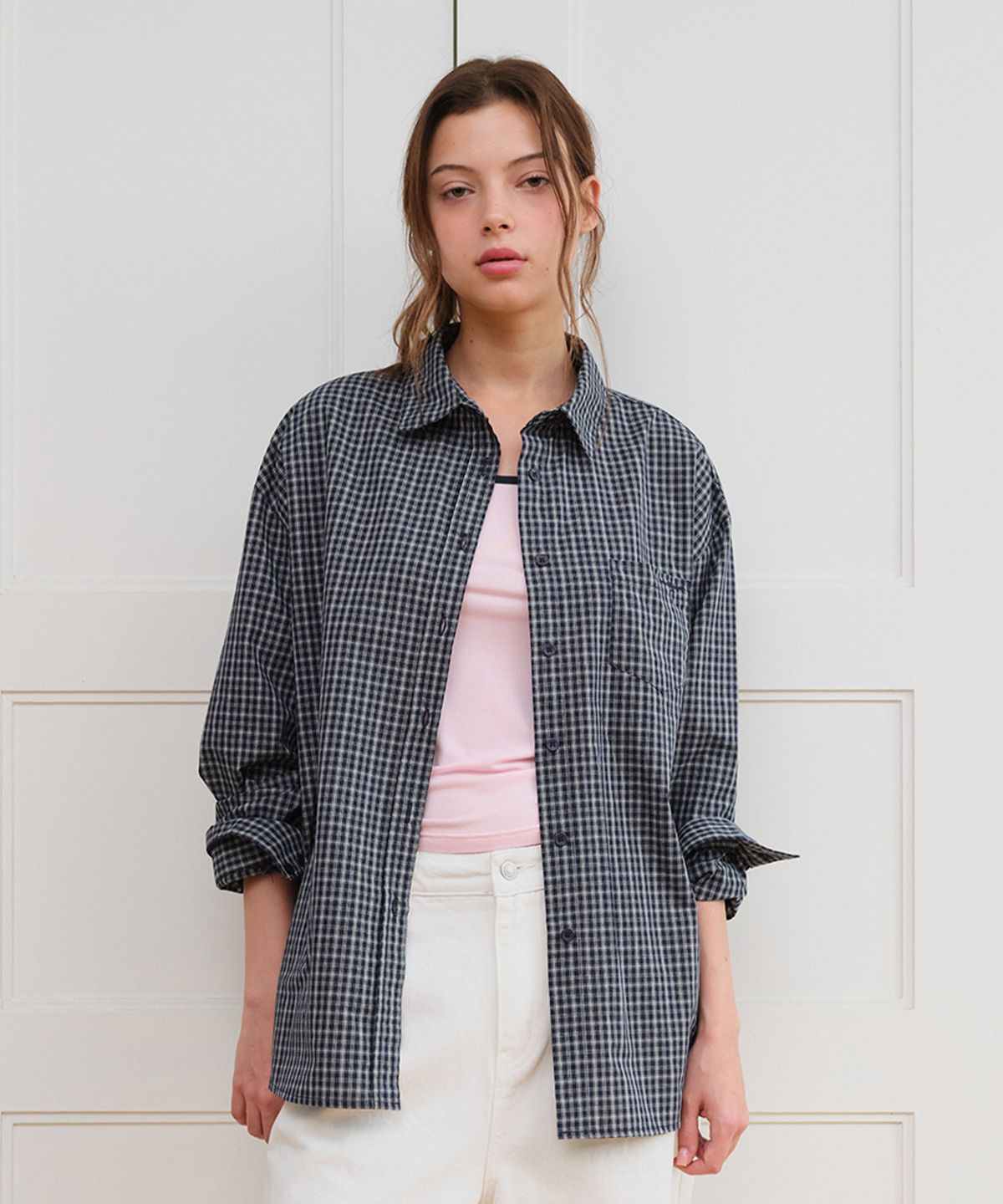 아메스 월드와이드(AMES-WORLDWIDE) CLASSIC BOYFRIEND SHIRTS NAVY