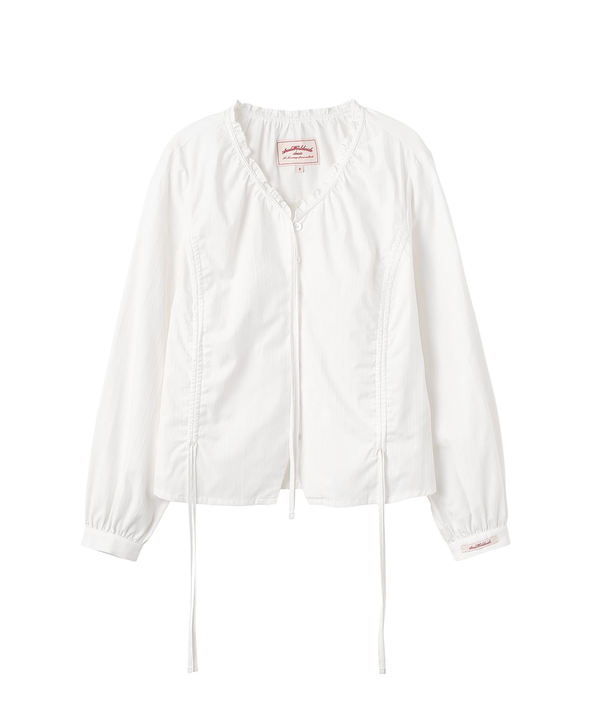 아메스 월드와이드(AMES-WORLDWIDE) CLASSIC SHIRRING BLOUSE WHITE