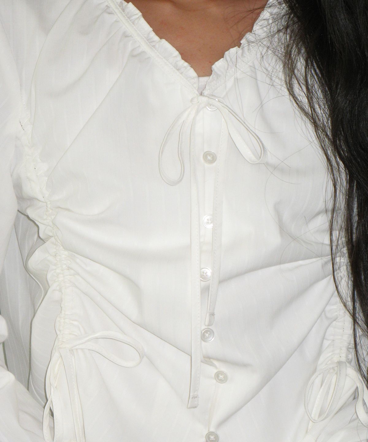 아메스 월드와이드(AMES-WORLDWIDE) CLASSIC SHIRRING BLOUSE WHITE