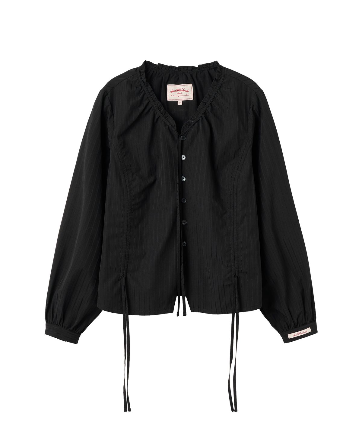 아메스 월드와이드(AMES-WORLDWIDE) CLASSIC SHIRRING BLOUSE BLACK
