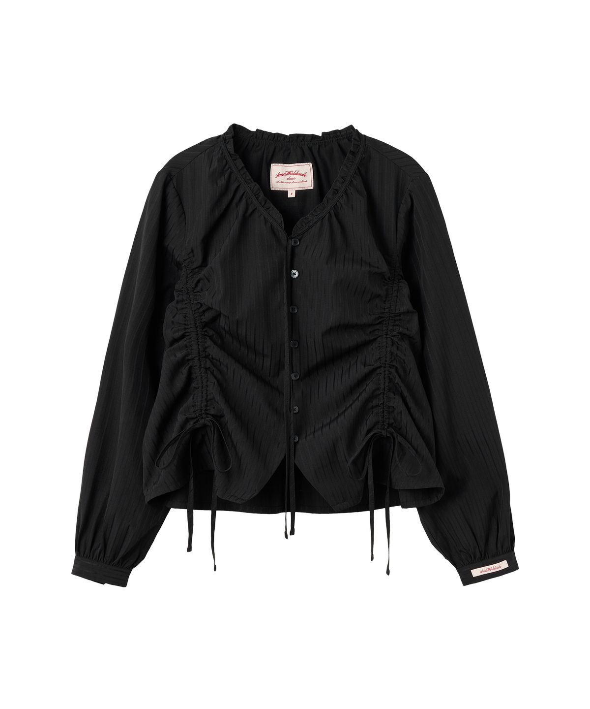 아메스 월드와이드(AMES-WORLDWIDE) CLASSIC SHIRRING BLOUSE BLACK