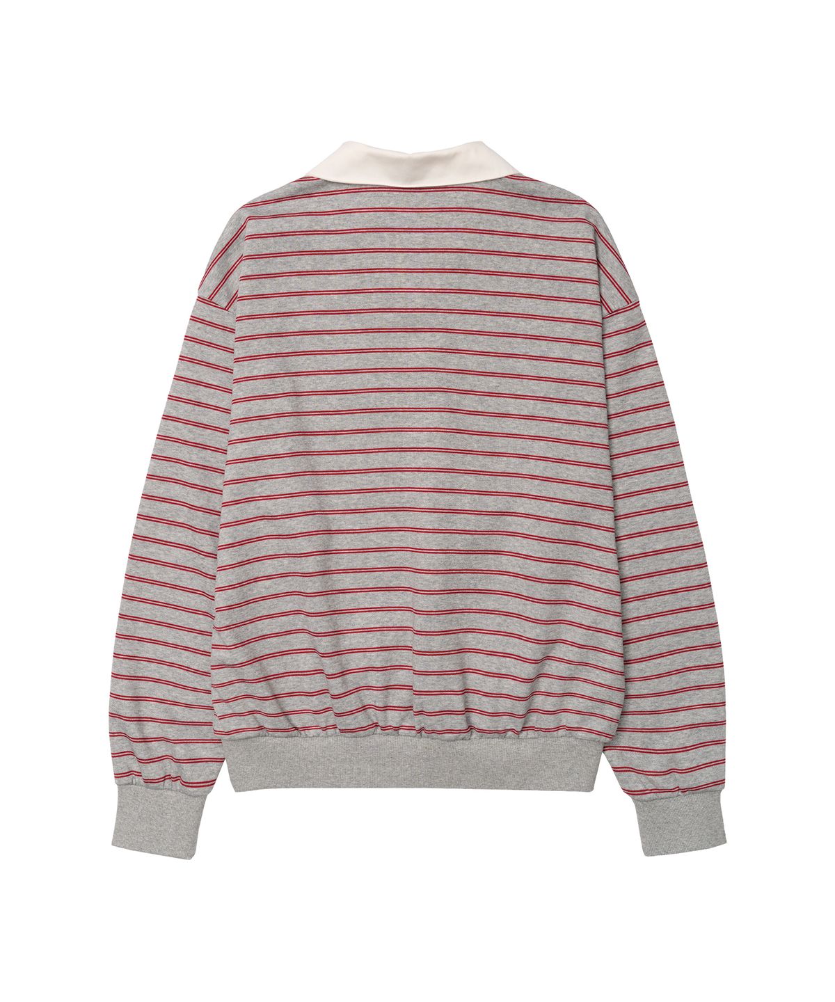 아메스 월드와이드(AMES-WORLDWIDE) V NECK COLLAR STRIPE SWEATSHIRT GREY