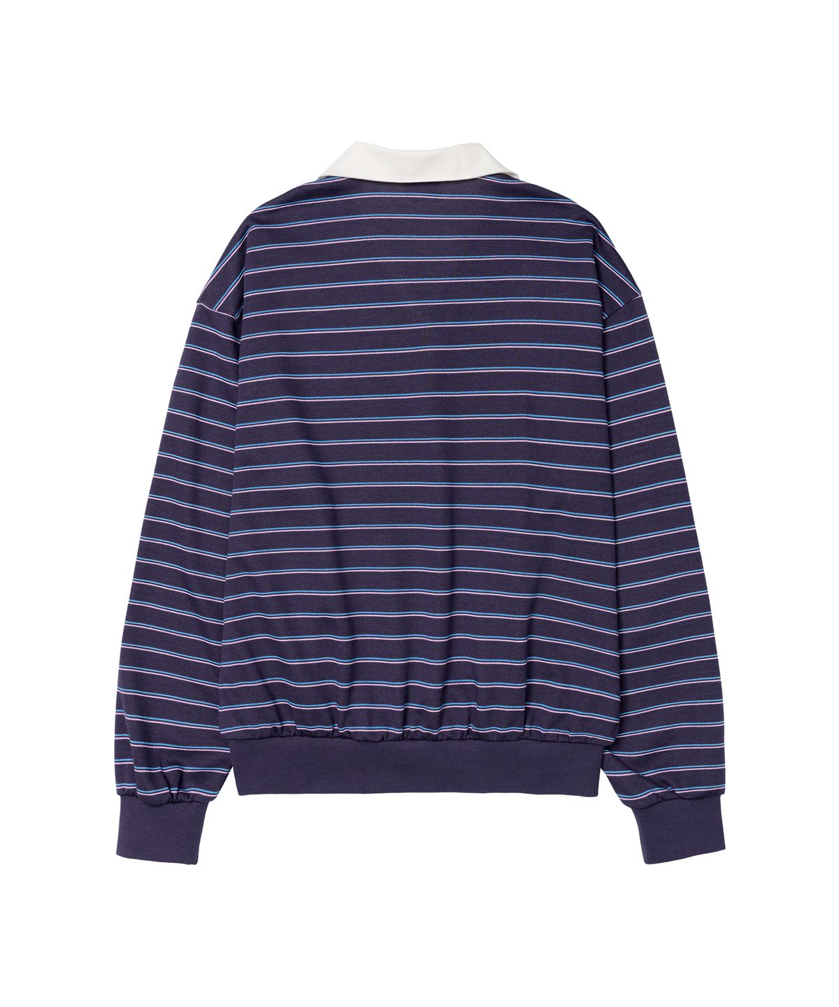 아메스 월드와이드(AMES-WORLDWIDE) V NECK COLLAR STRIPE SWEATSHIRT PURPLE