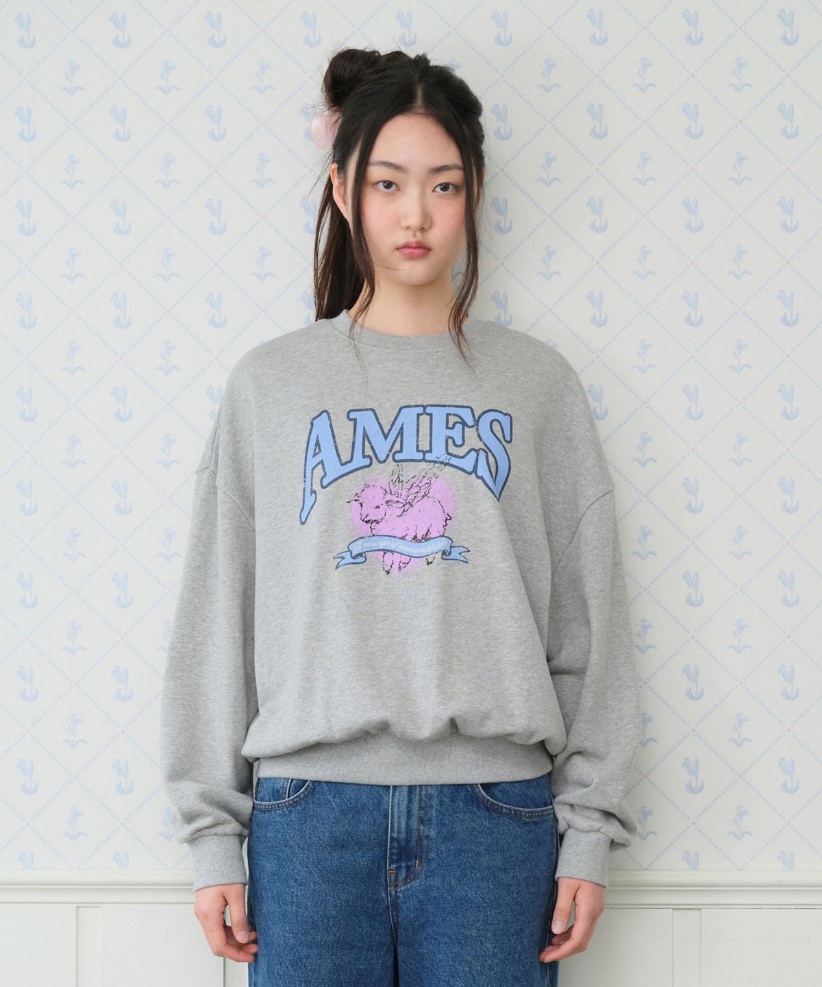 아메스 월드와이드(AMES-WORLDWIDE) ANGEL LOVE SWEATSHIRT GREY
