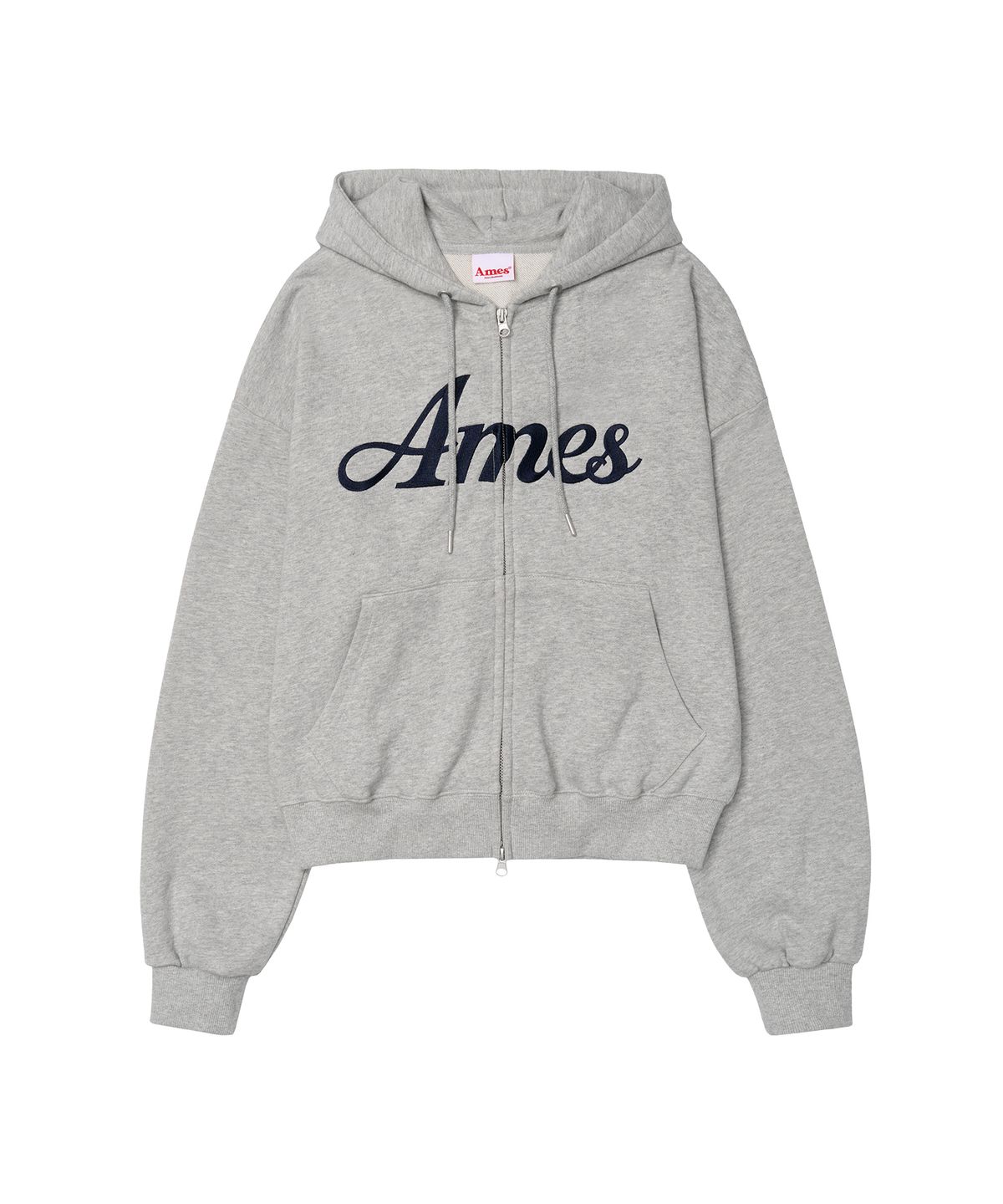 아메스 월드와이드(AMES-WORLDWIDE) STANDARD LOGO HOODIE ZIP-UP GREY