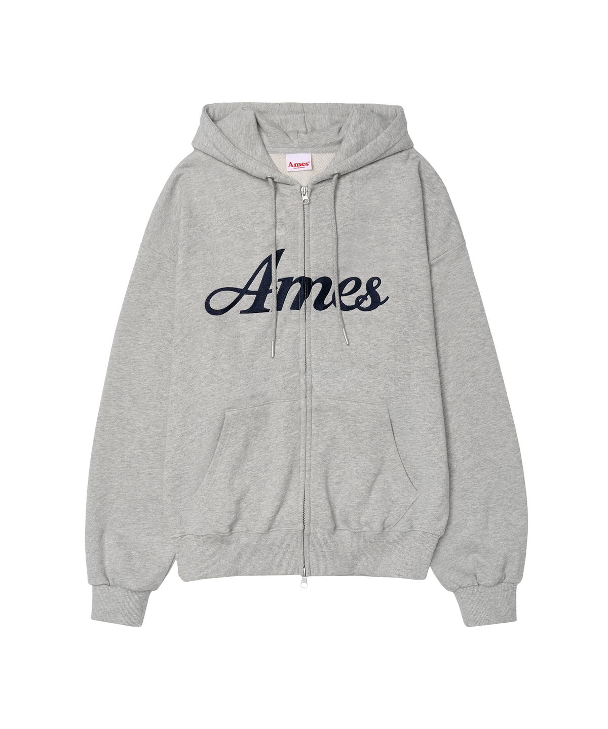 아메스 월드와이드(AMES-WORLDWIDE) STANDARD LOGO HOODIE ZIP-UP GREY