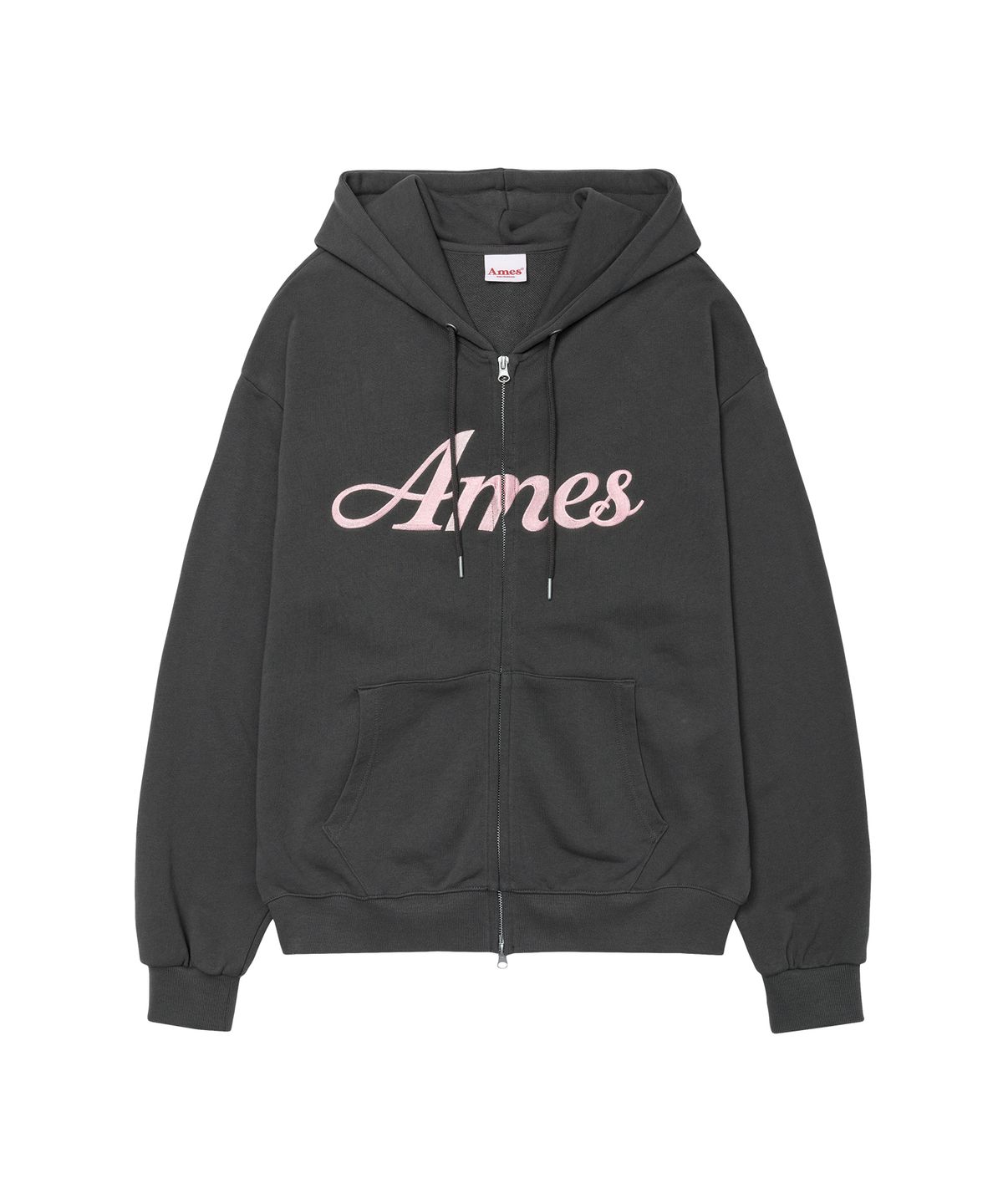 아메스 월드와이드(AMES-WORLDWIDE) STANDARD LOGO HOODIE ZIP-UP CHARCOAL