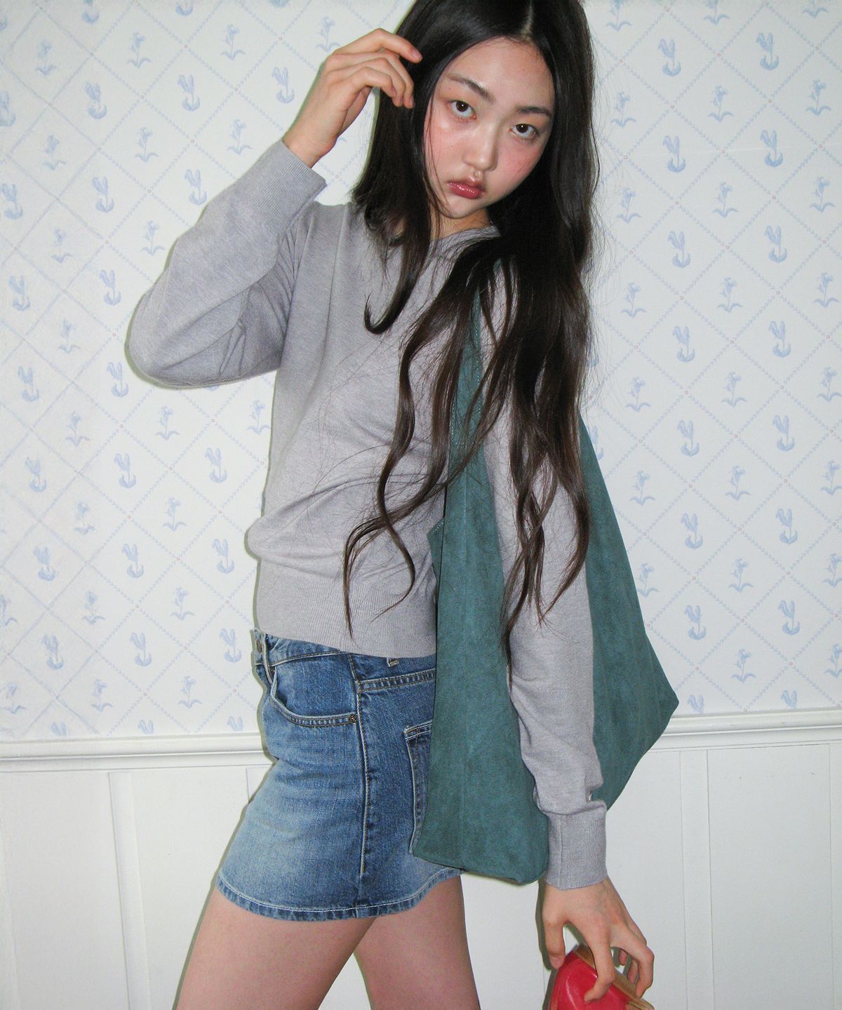 아메스 월드와이드(AMES-WORLDWIDE) CLASSIC SUEDE SHOULDER BAG MINT