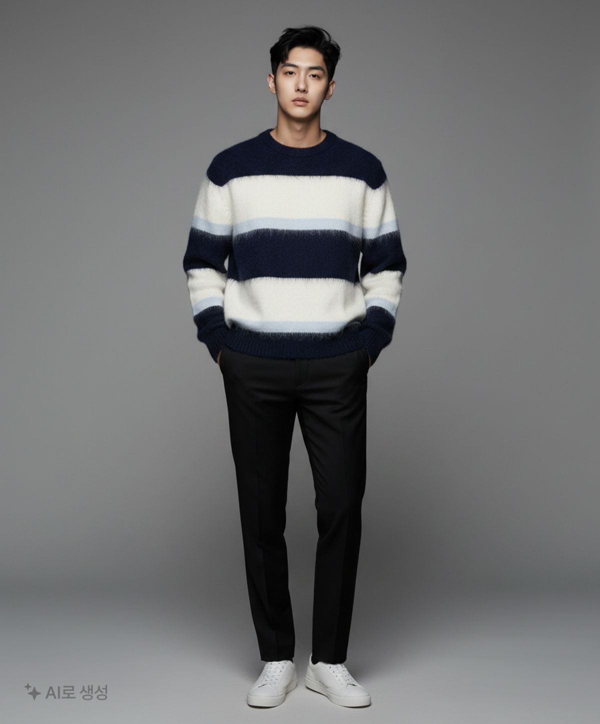 행텐(HANG TEN) 볼드 스트라이프 풀오버 니트_275(10490-040-817-38) XL