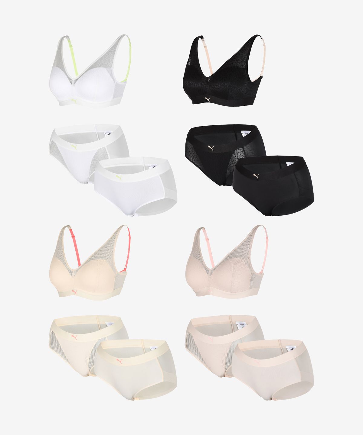 푸마 바디웨어(PUMA BODYWEAR) [4SET] 쿨 커버업 브라팬티+세컨팬티