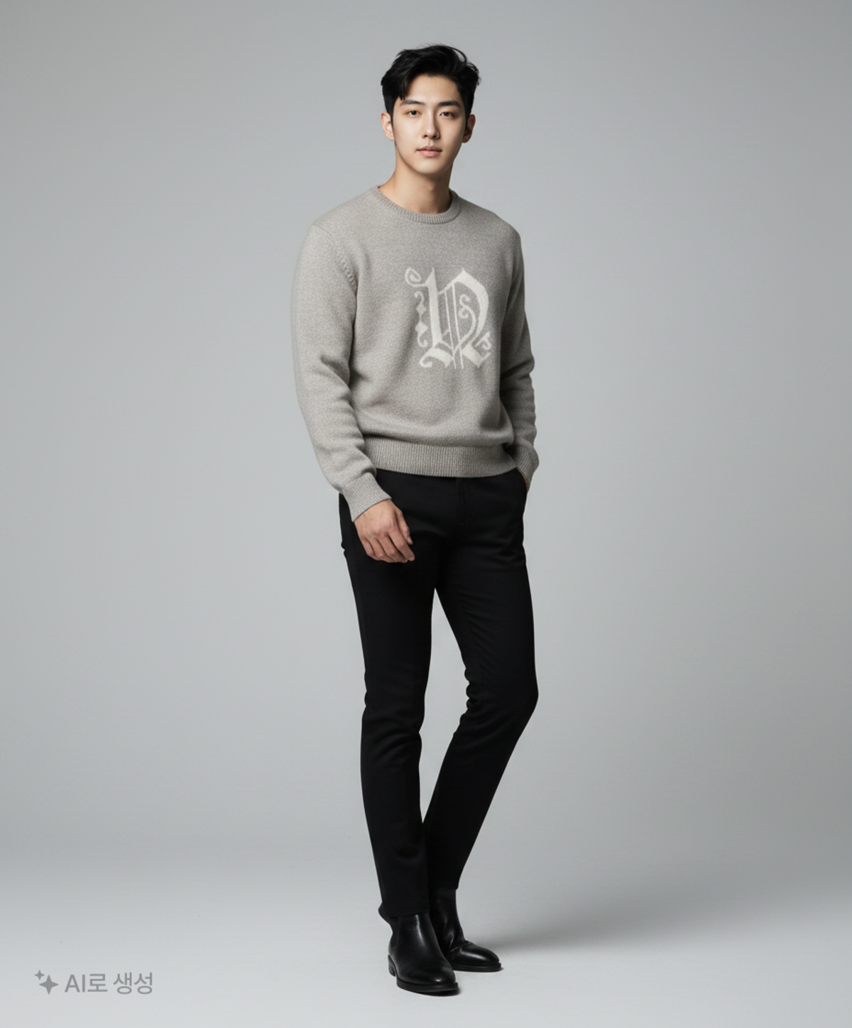 디스이즈네버댓(THISISNEVERTHAT) Fortuna N-Logo Sweater Grey XL