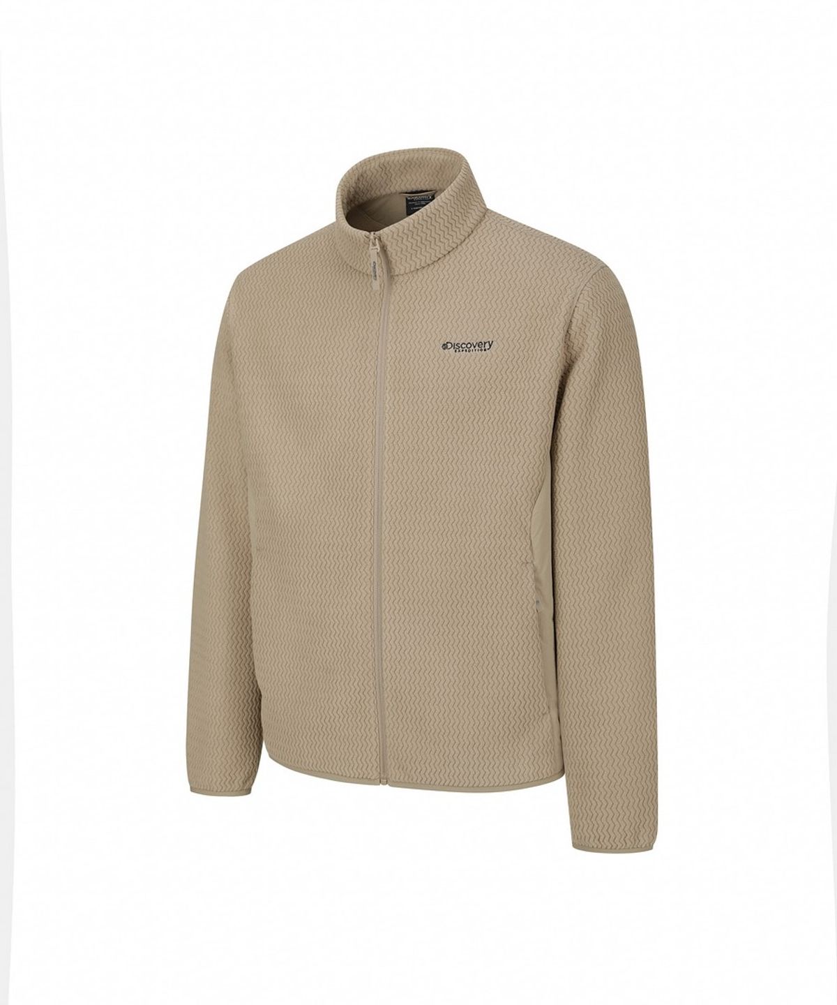 디스커버리 익스페디션(DISCOVERY EXPEDITION) 유니 자가드 하이넥 플리스 자켓 (BEIGE)
