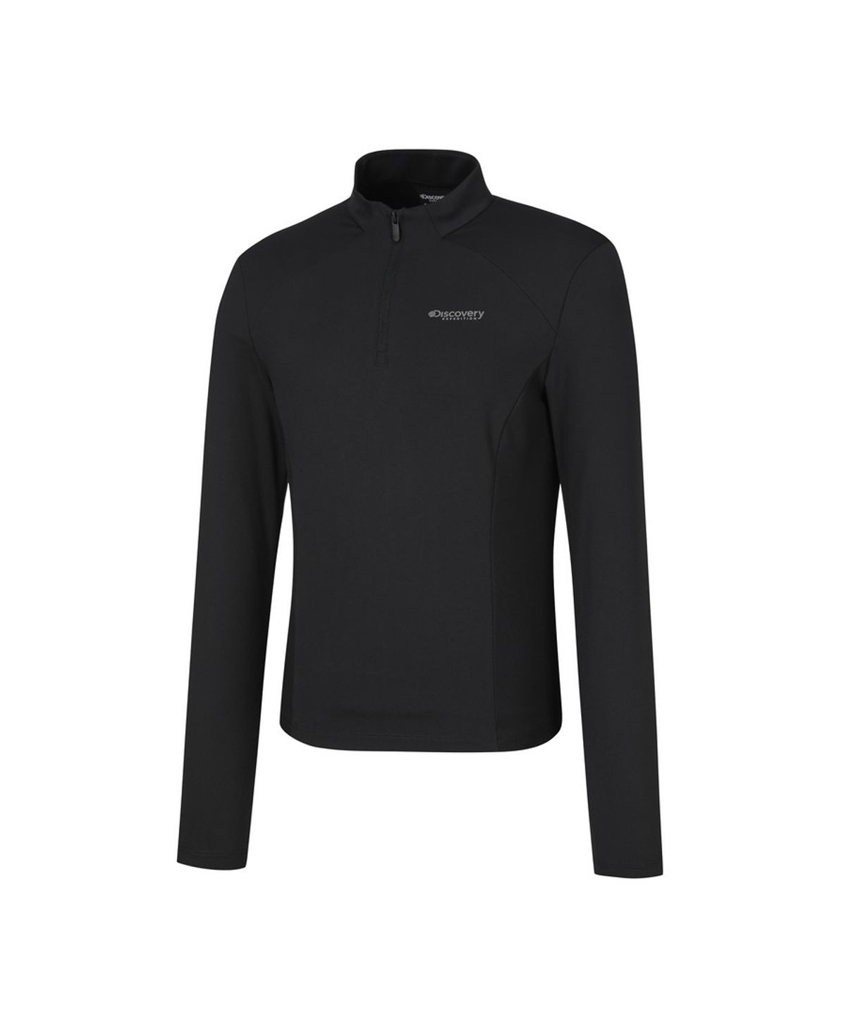디스커버리 익스페디션(DISCOVERY EXPEDITION) 여성 하이브리드 반집업 티셔츠 (BLACK)