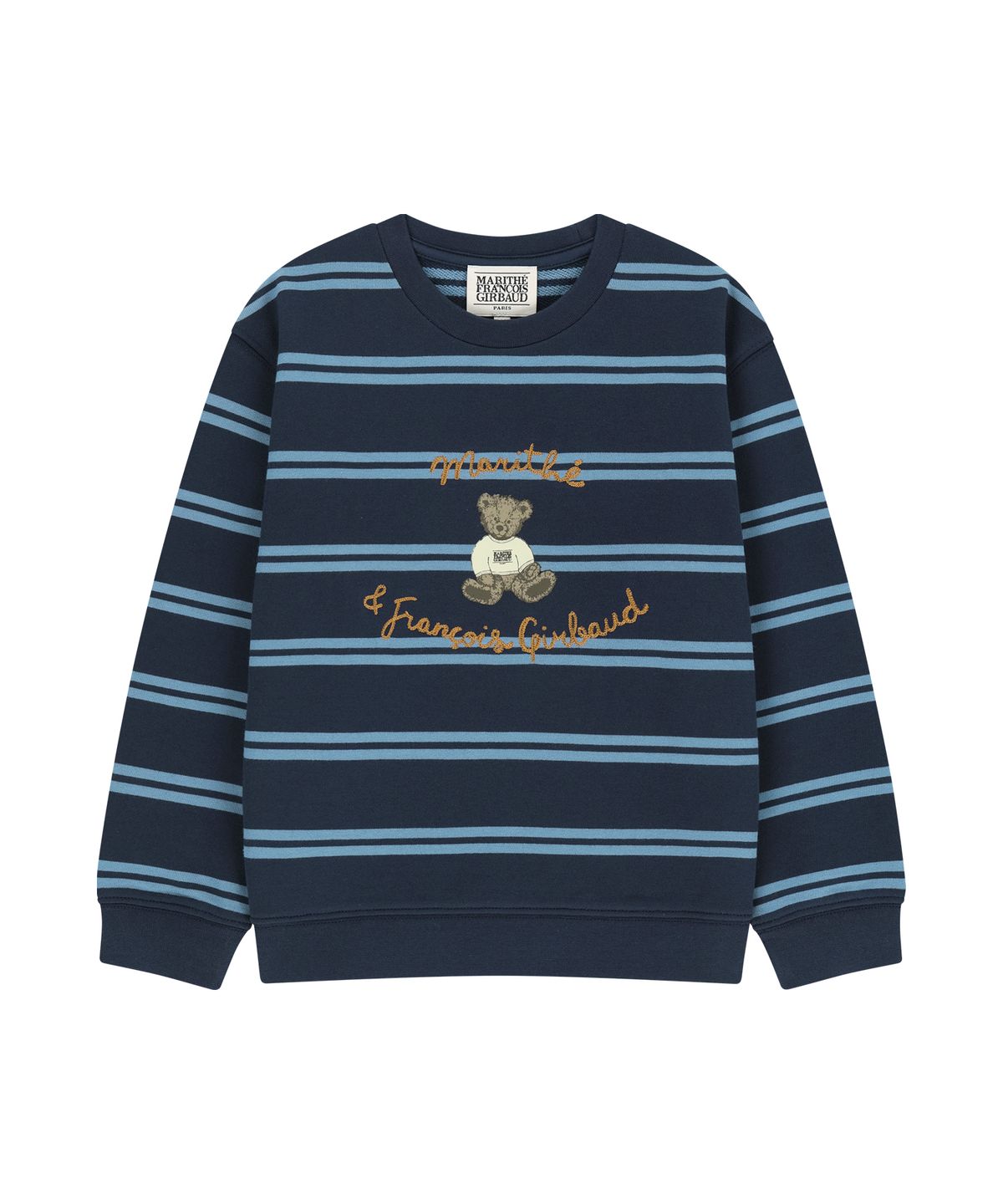 마리떼 키즈(MARITHÉ KIDS) KIDS STRIPED DOODLE BEAR SWEATSHIRT navy