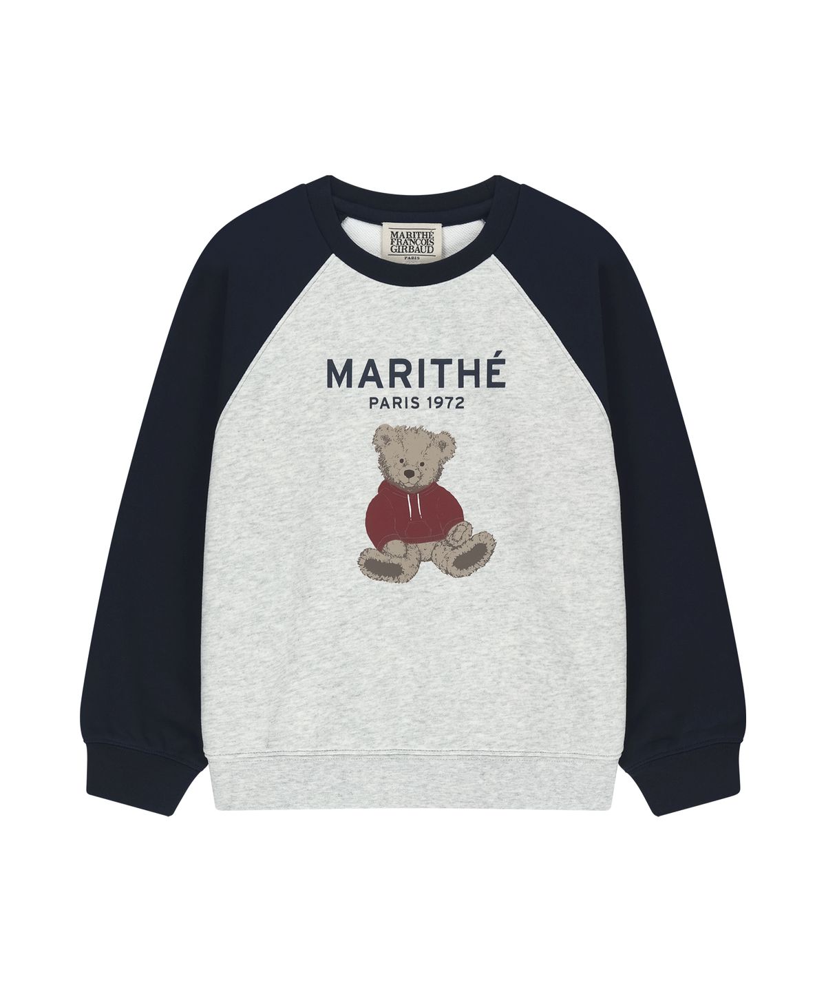 마리떼 키즈(MARITHÉ KIDS) KIDS RAGLAN BEAR GRAPHIC SWEATSHIRT navy