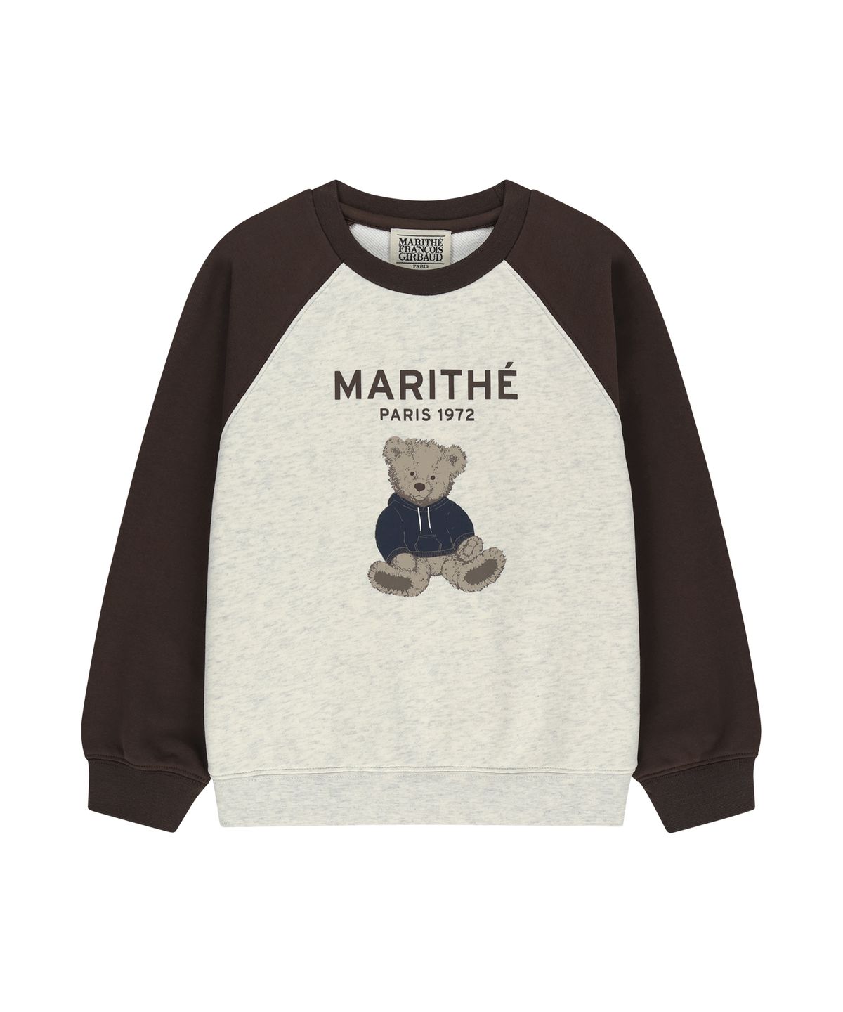마리떼 키즈(MARITHÉ KIDS) KIDS RAGLAN BEAR GRAPHIC SWEATSHIRT brown