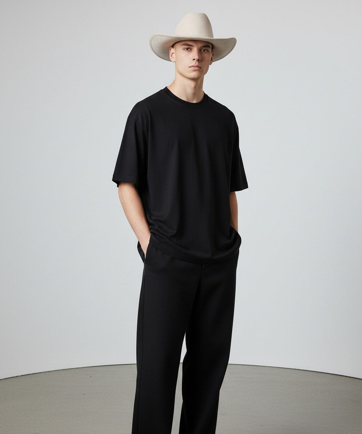 유니버셜 케미스트리(UNIVERSAL CHEMISTRY) Wire Cowboy Suede Ivory Long Fedora 페도라