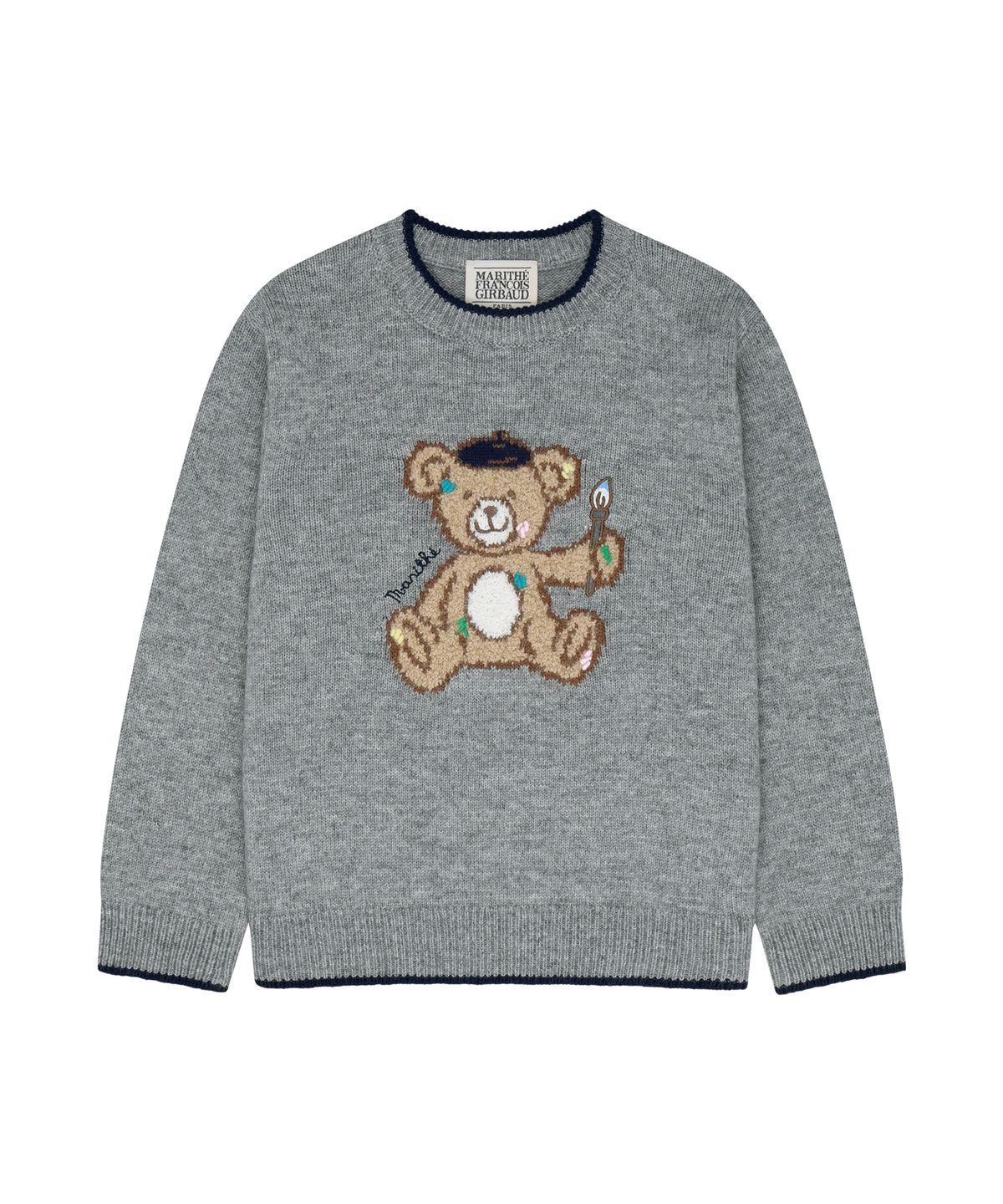 마리떼 키즈(MARITHÉ KIDS) KIDS BEAR KNIT PULLOVER heather gray