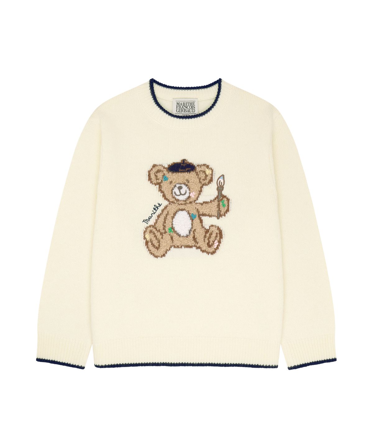 마리떼 키즈(MARITHÉ KIDS) KIDS BEAR KNIT PULLOVER ivory