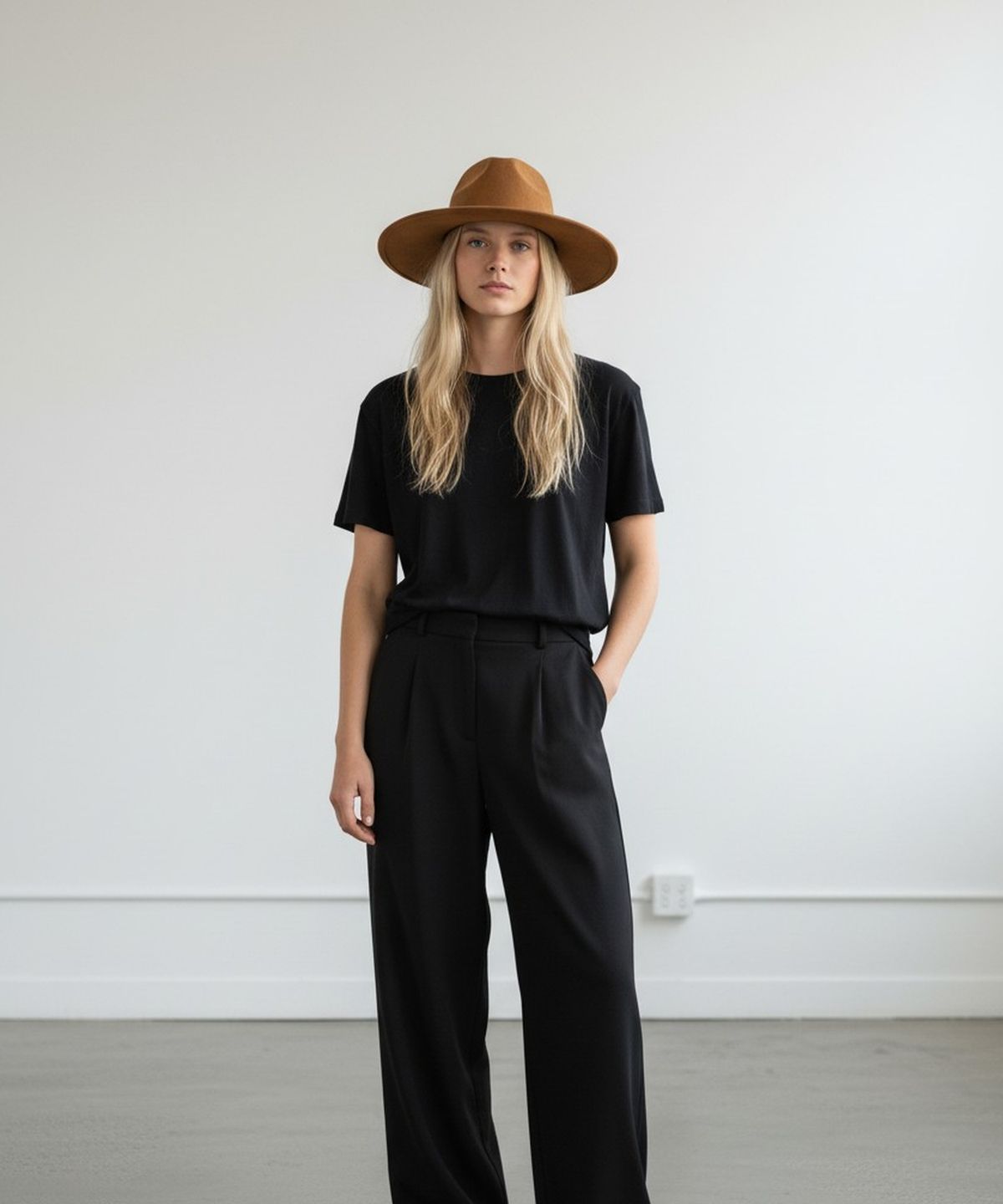 유니버셜 케미스트리(UNIVERSAL CHEMISTRY) Suede Simple Camel Fedora 페도라
