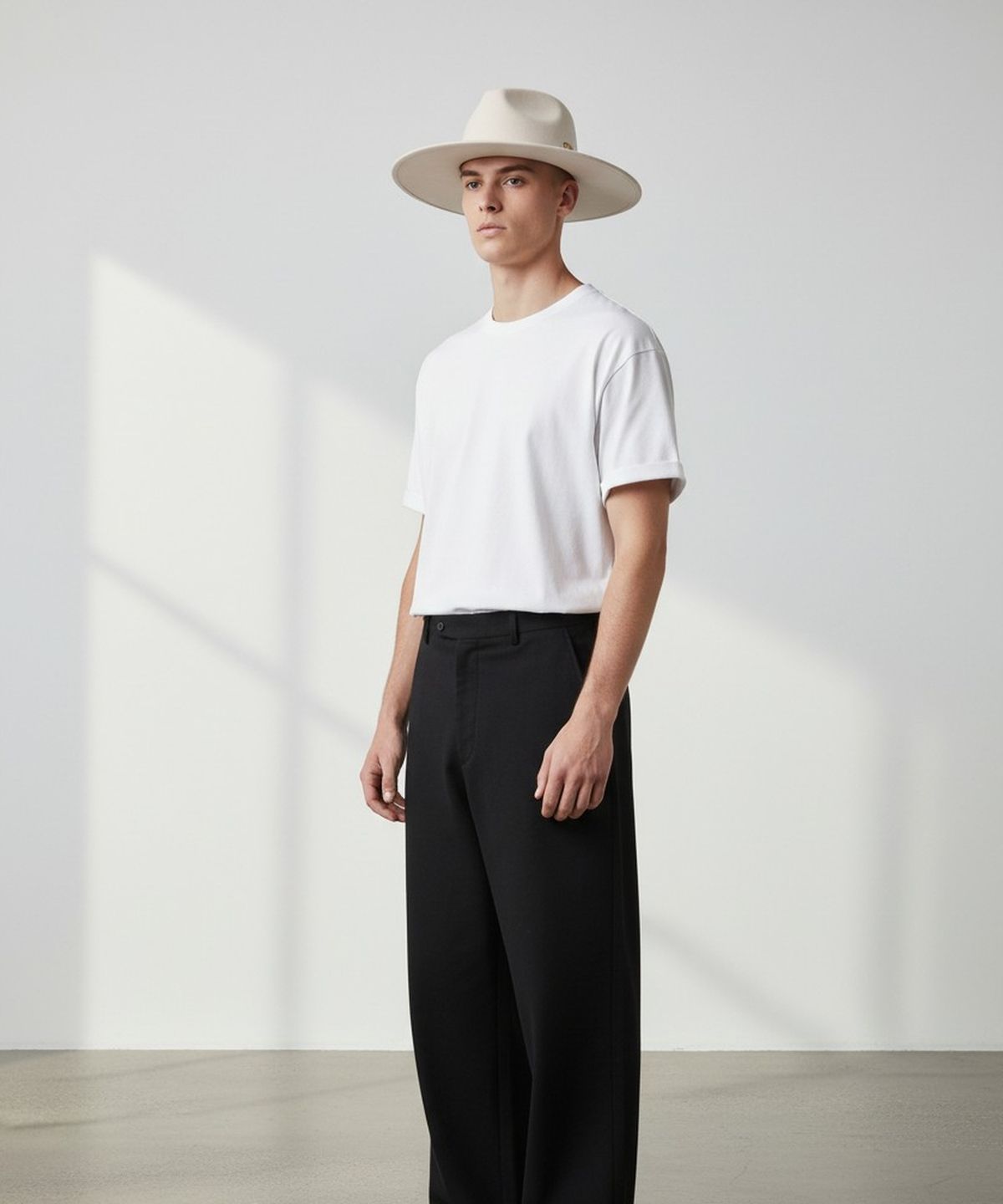 유니버셜 케미스트리(UNIVERSAL CHEMISTRY) Suede Simple Ivory Fedora 페도라