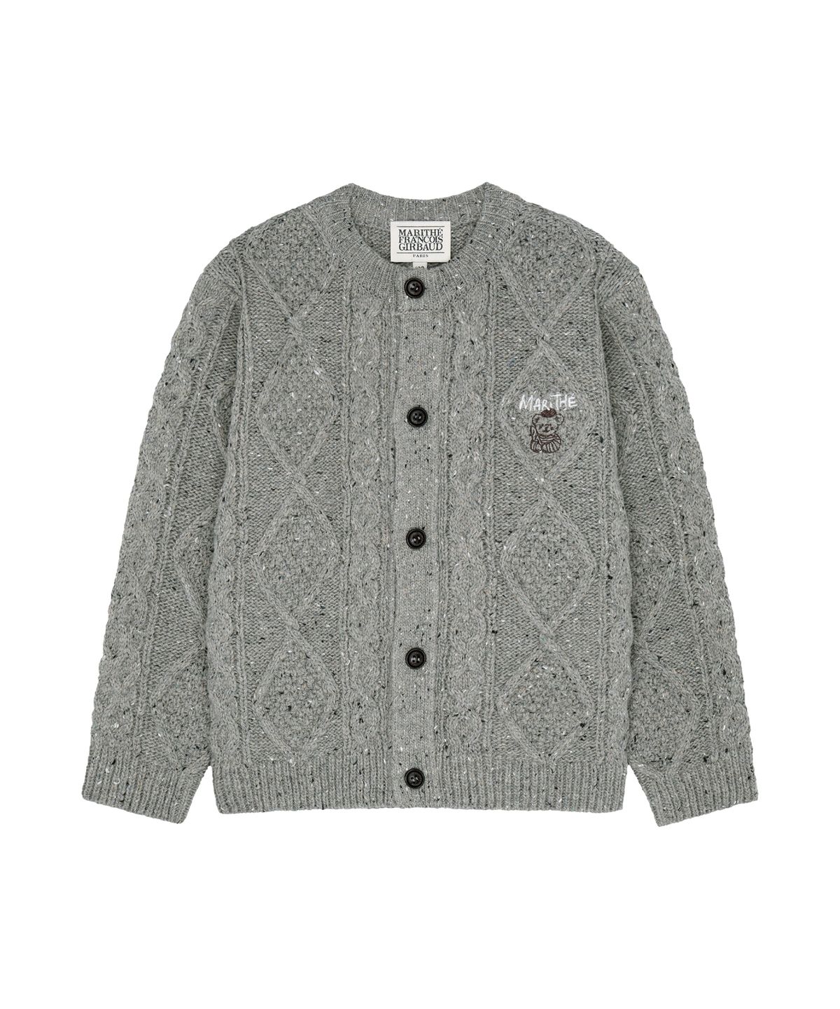 마리떼 키즈(MARITHÉ KIDS) KIDS TEXTURED CABLE KNIT CARDIGAN heather gray