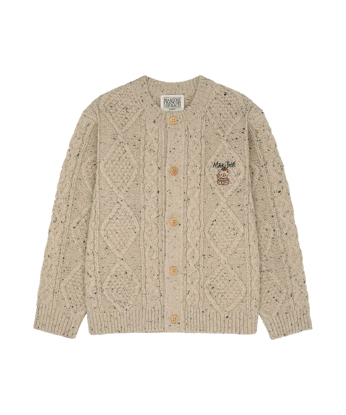 마리떼 키즈(MARITHÉ KIDS) KIDS TEXTURED CABLE KNIT CARDIGAN beige