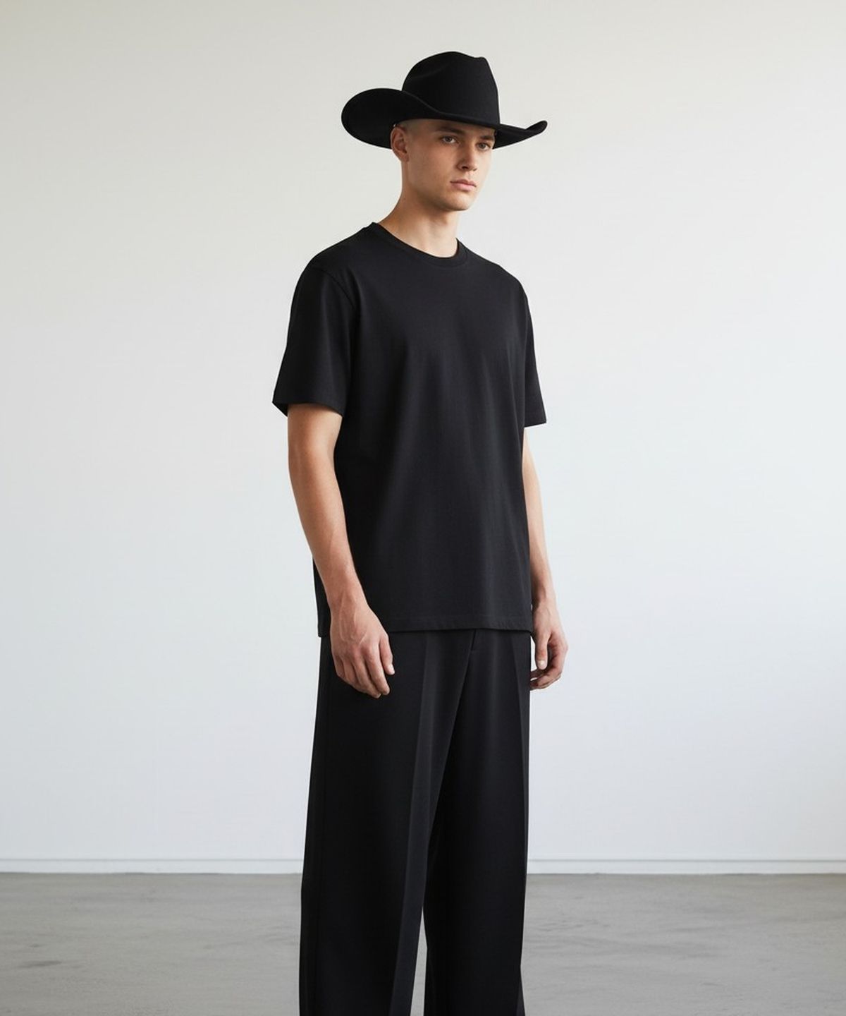 유니버셜 케미스트리(UNIVERSAL CHEMISTRY) Cowboy Wool Black Long Fedora  페도라
